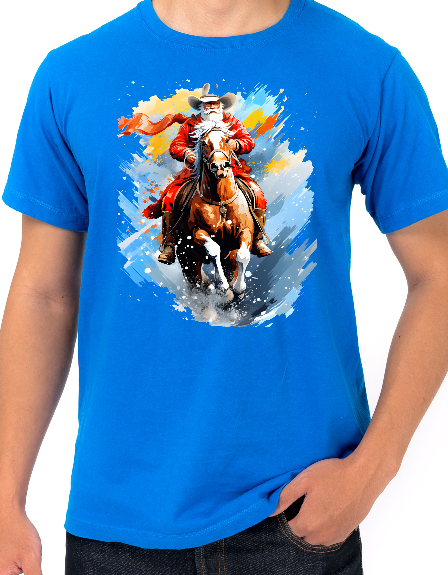 Custom Printed Shirt: Horse Riding Christmas Father 2