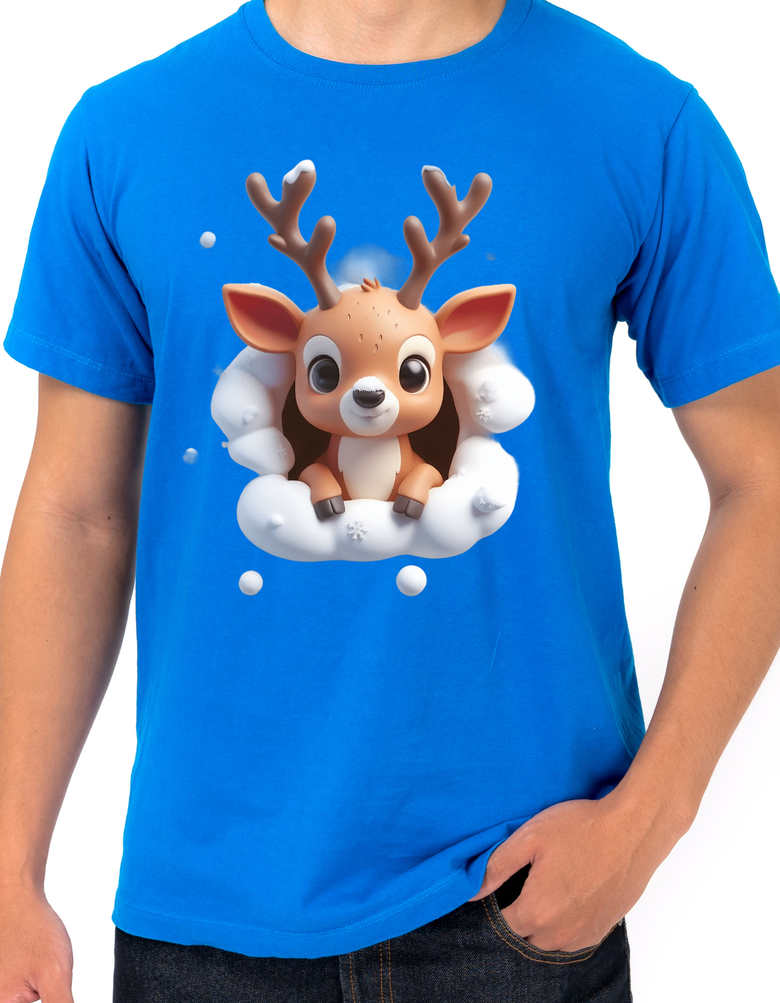 Custom Printed Shirt: Christmas Baby Deer