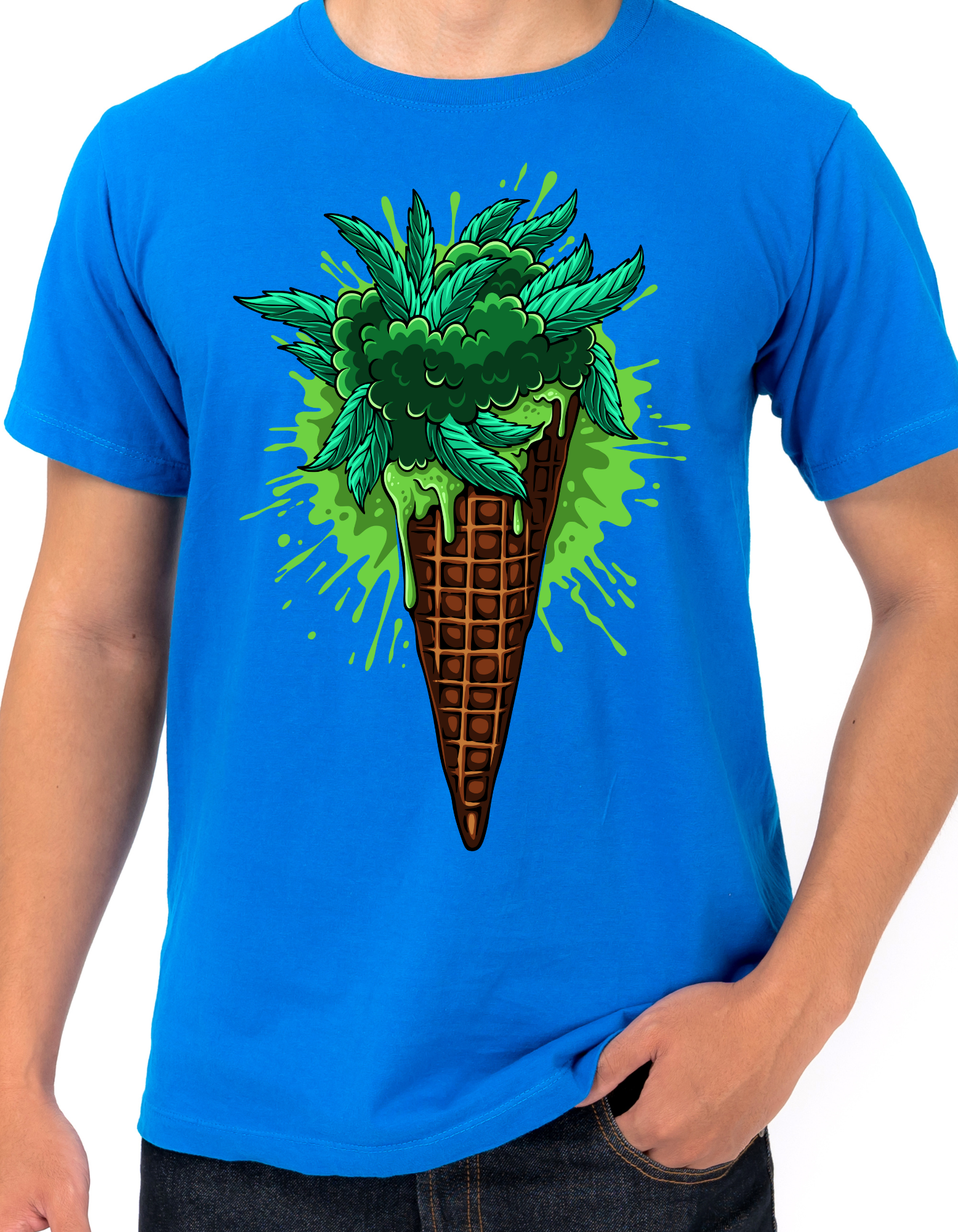 Custom Printed Shirt: Cannabis Icecream