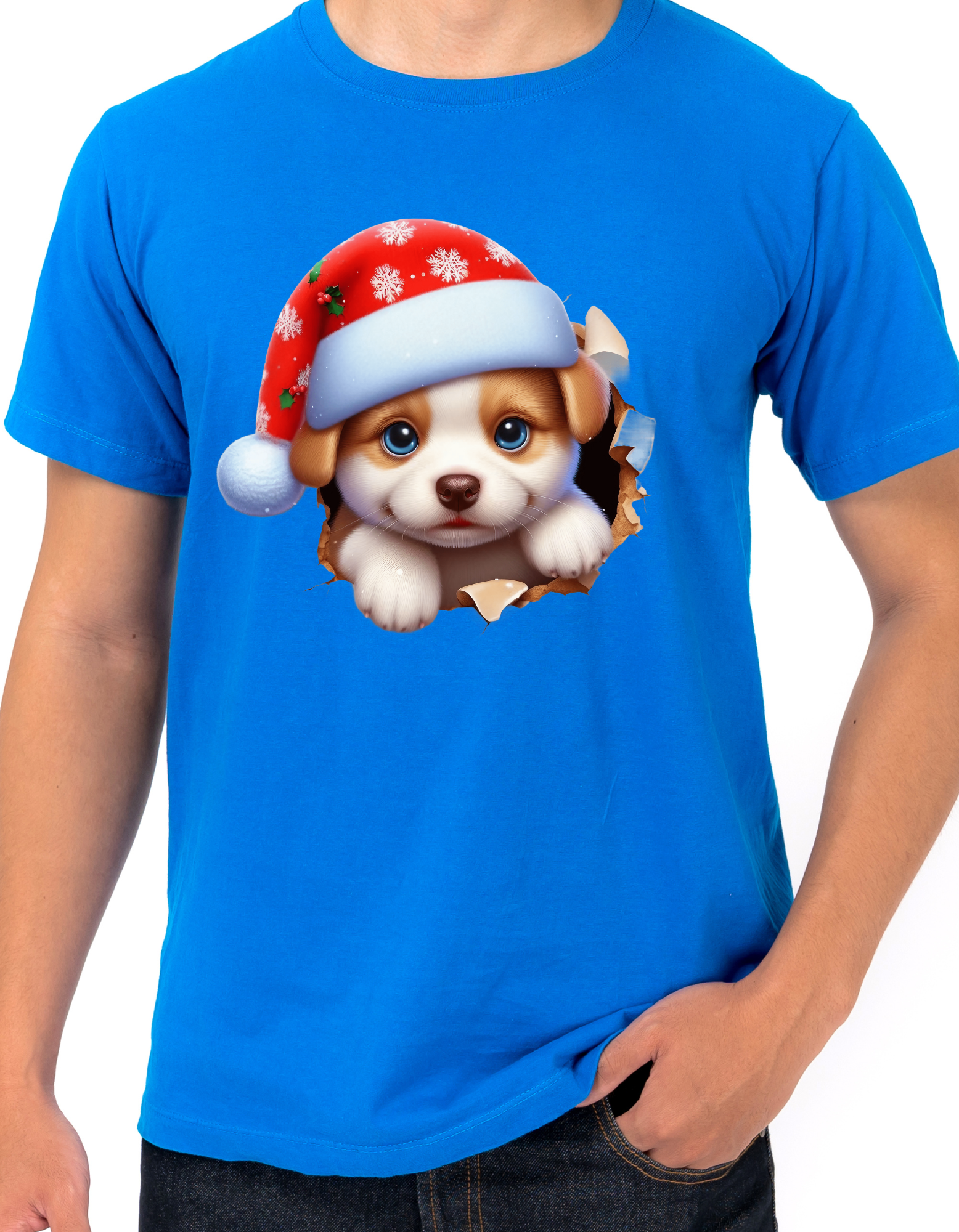 Custom Printed Shirt: Christmas Puppy