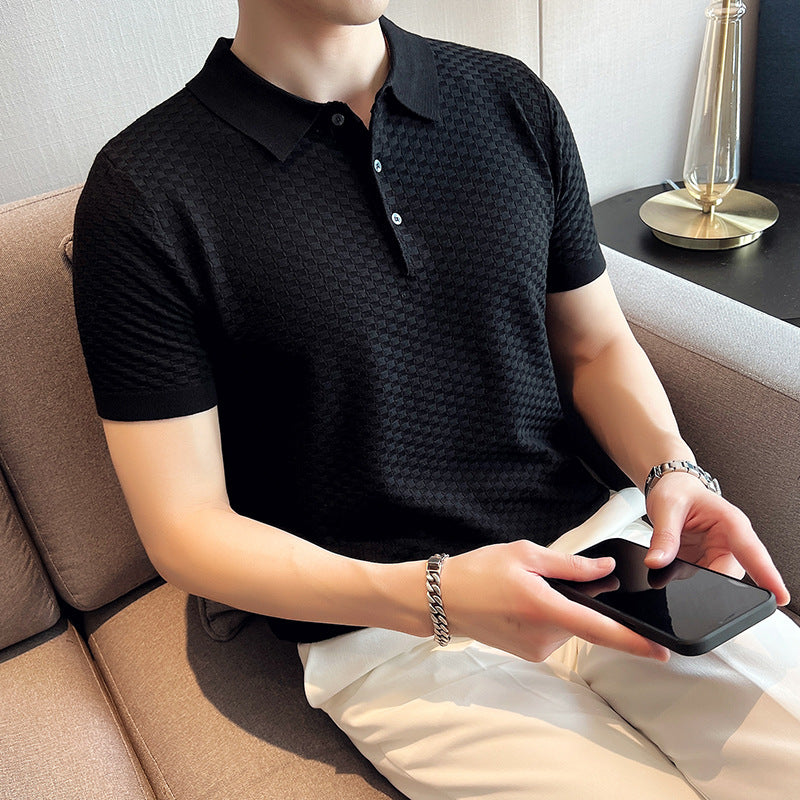 Men's Short Sleeve Autumn New Trendy Slim Thin