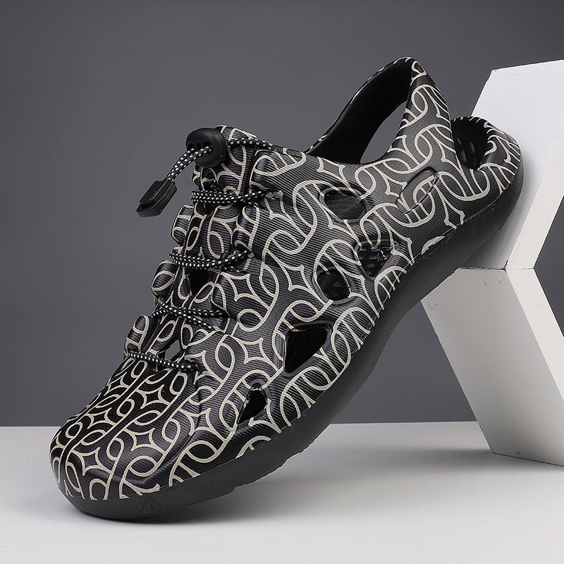 Fashion Lace-up Beach Hole Shoes Male