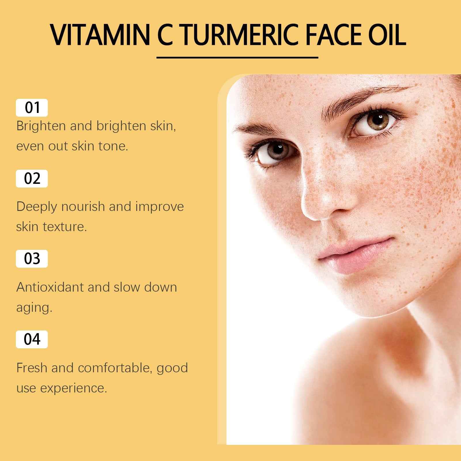 OUHOE: Vitamin C Turmeric Brightening Oil Vitamin C Moisturizing Face