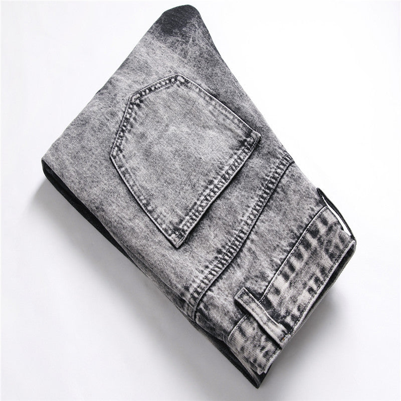 Men's Plus Size Straight Ripped Casual Trousers