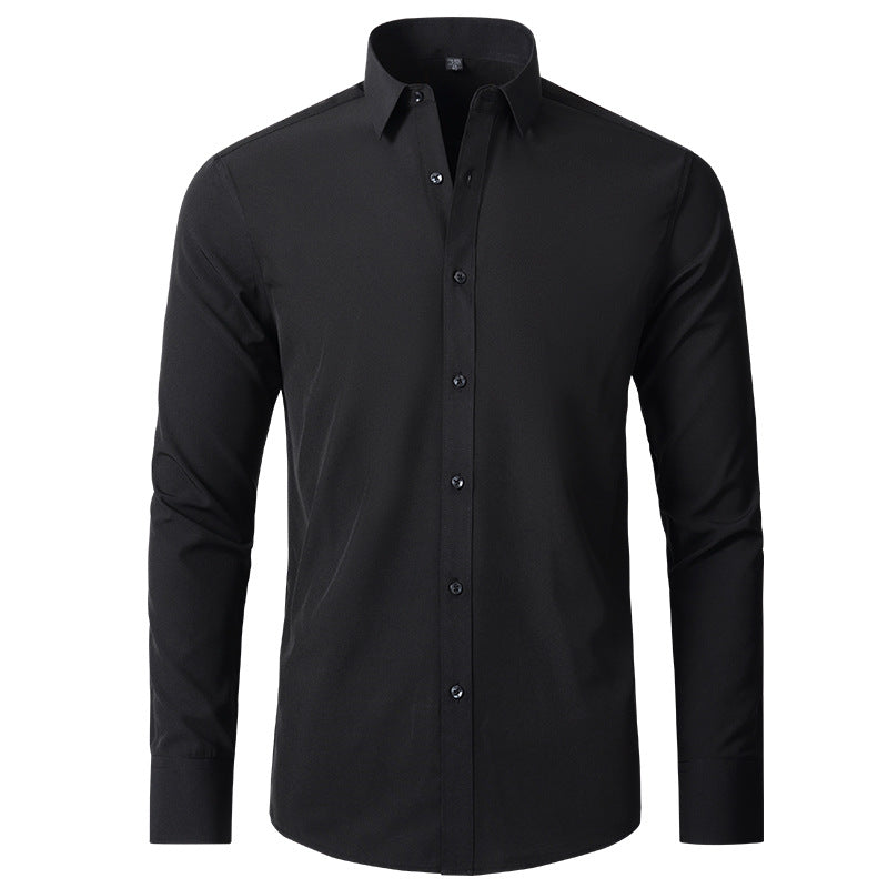 Full Elastic Force Shirt Men's Non-ironing Anti-wrinkle Simple Business Thin Shirt Men