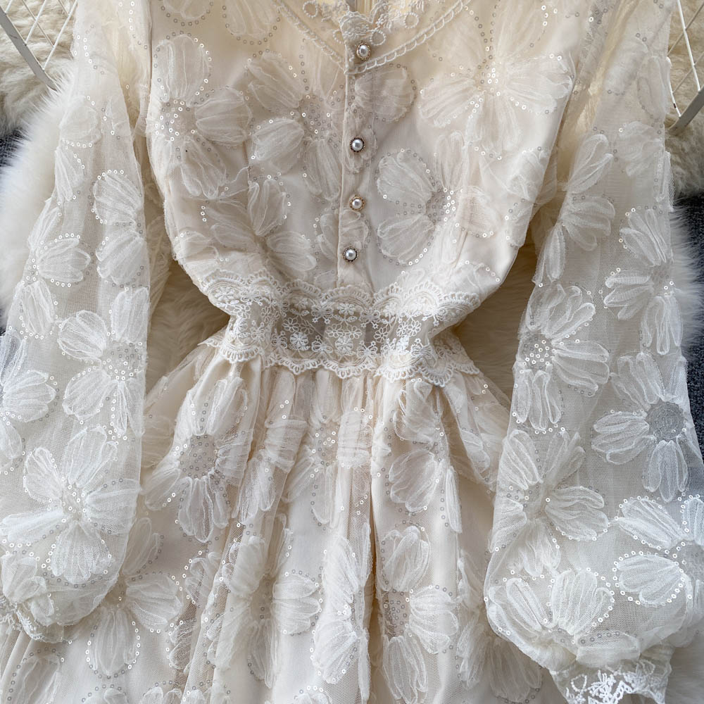 Thin Over The Knee Long Sleeve Dress