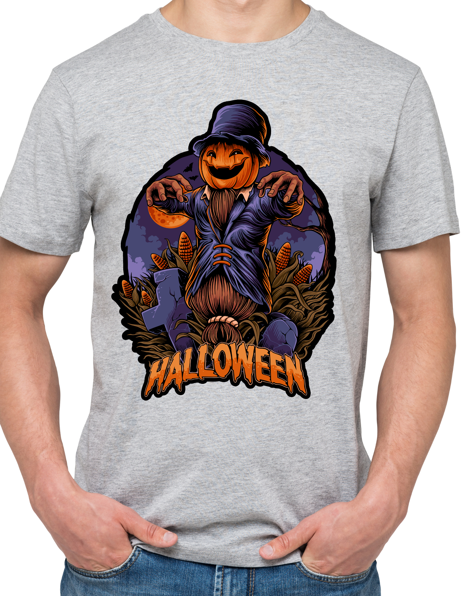 Custom Printed Shirts: Halloween Pumpkin Head