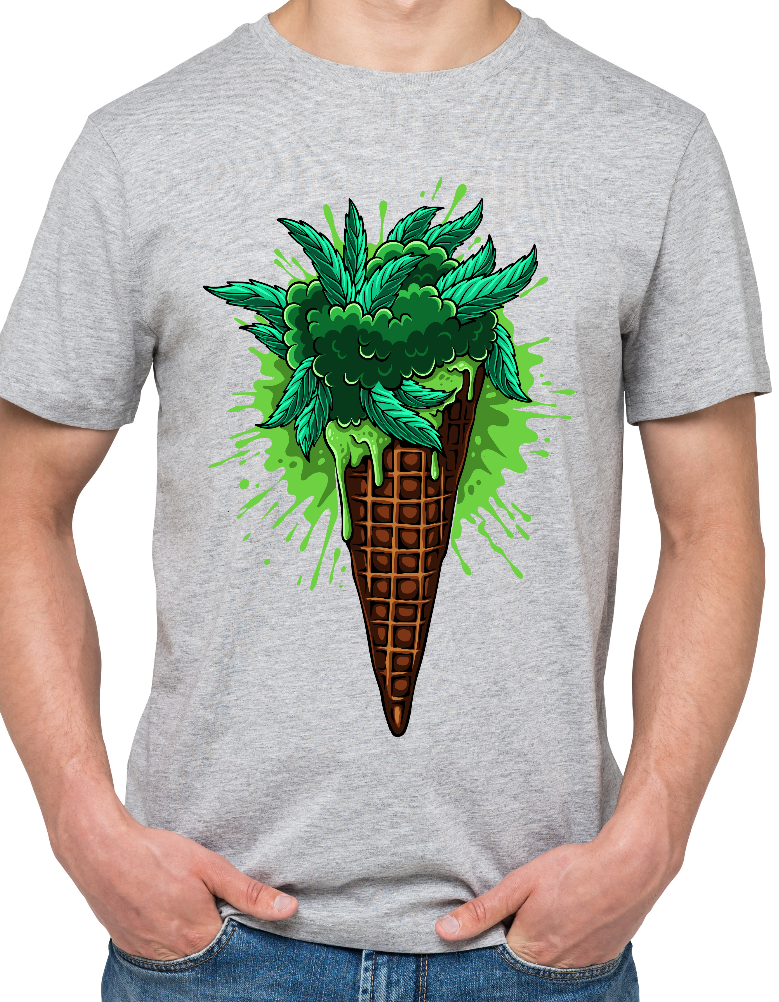 Custom Printed Shirt: Cannabis Icecream