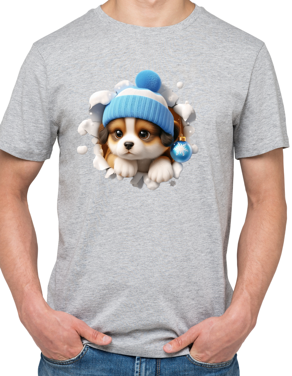 Custom Printed Shirt: Christmas Puppy 2