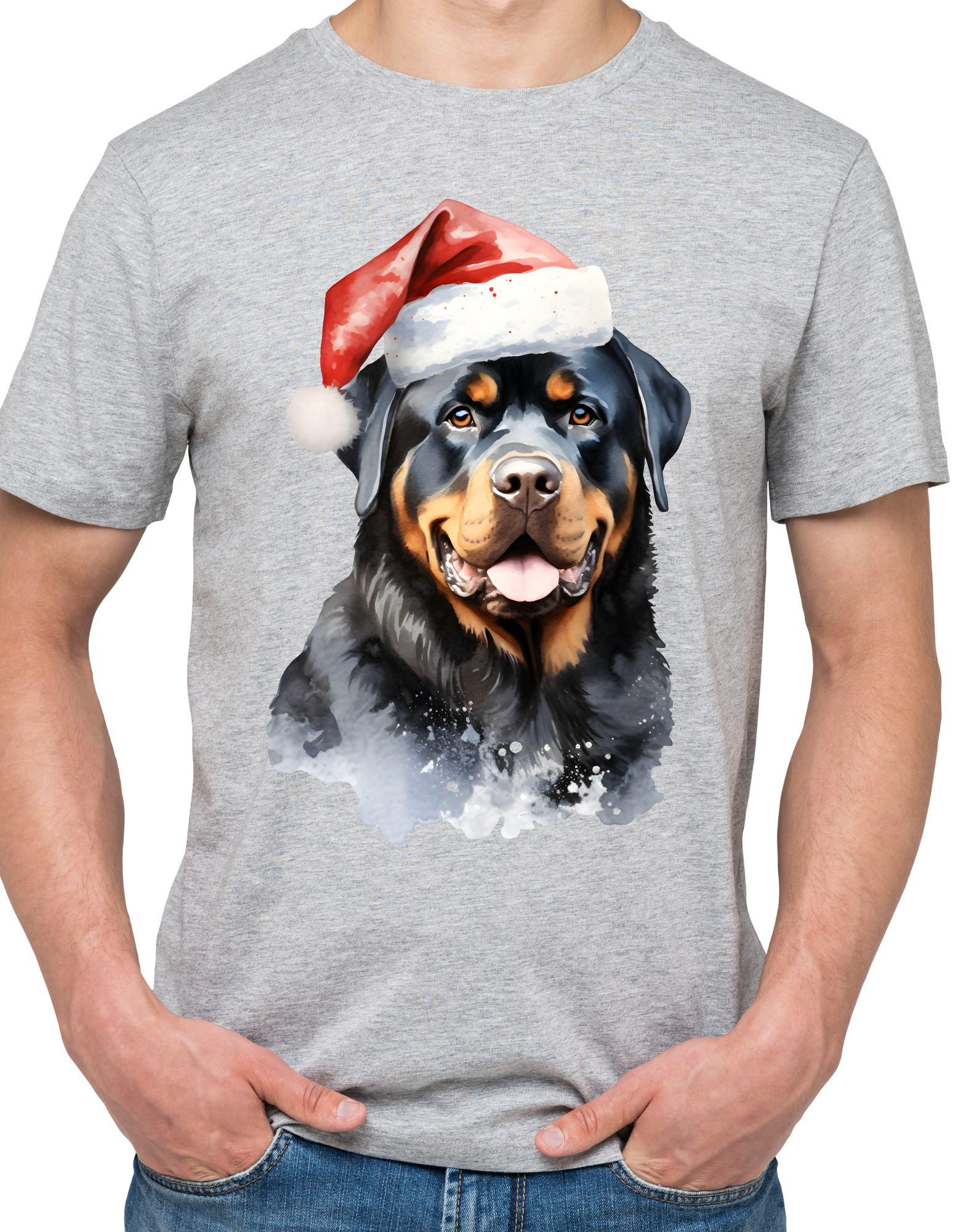 Custom Printed Shirt: Christmas Rottweiler