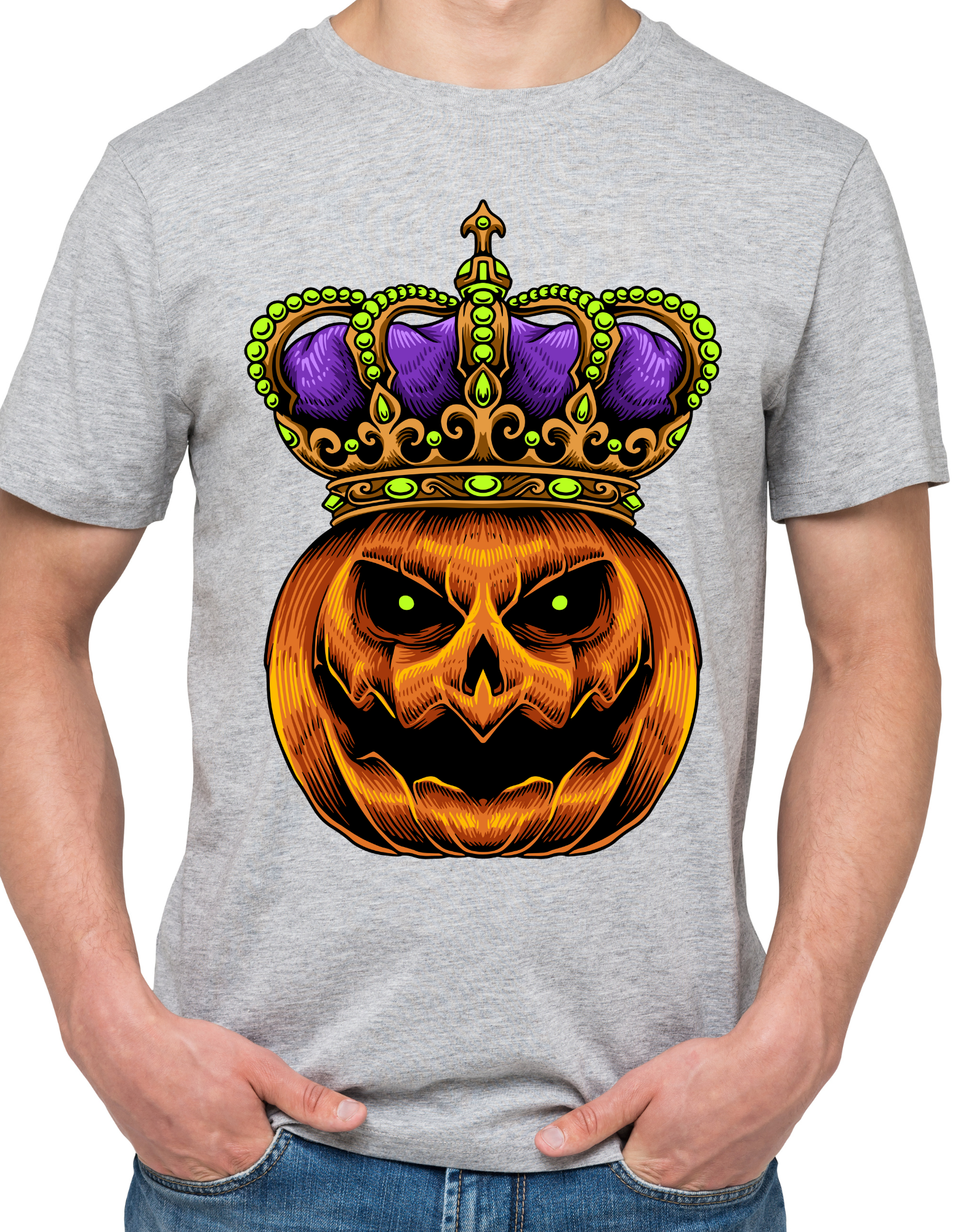 Custom Printed Shirts: Halloween Pumpkin Crowned