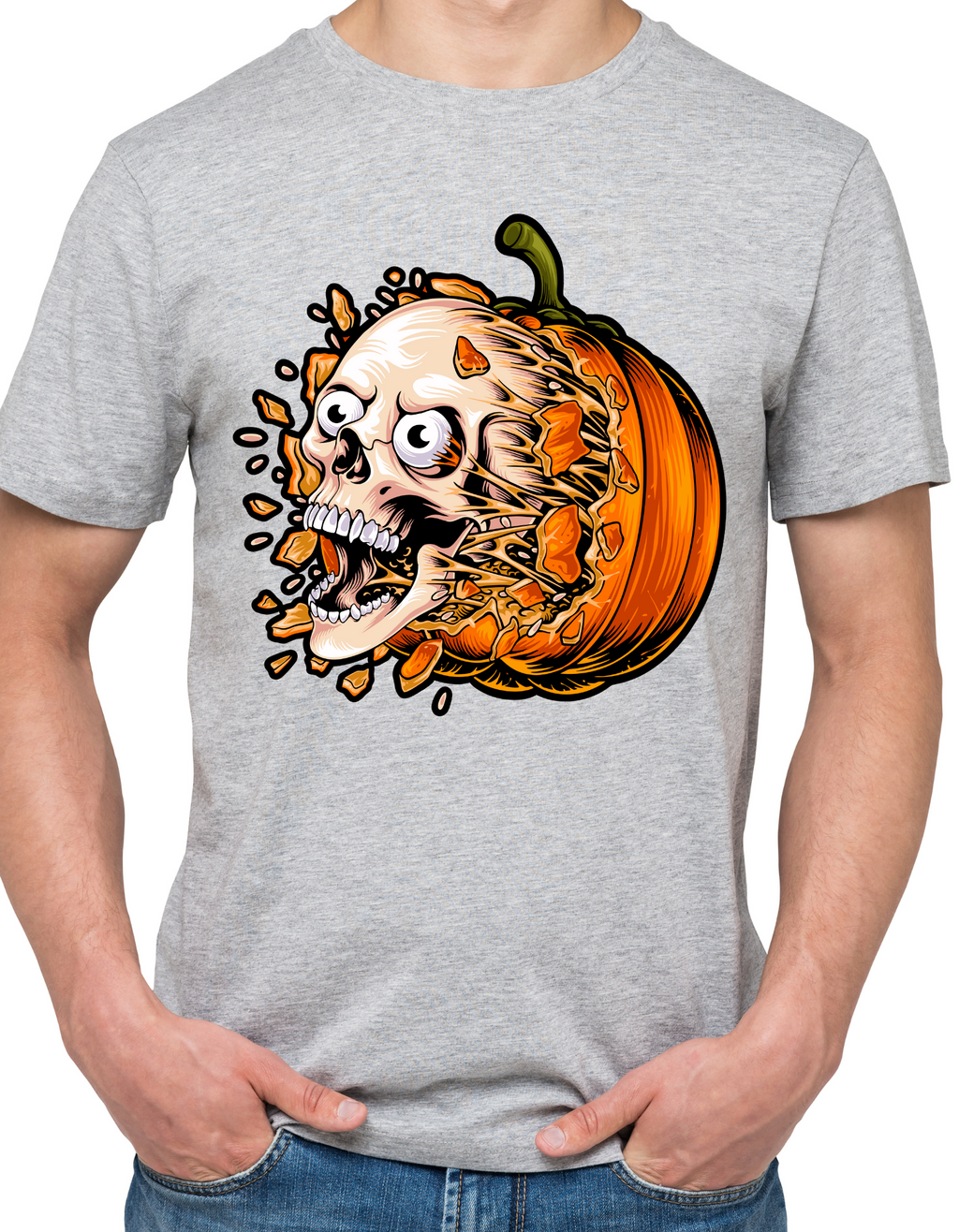 Custom Printed Shirts: Pumpkin Skull