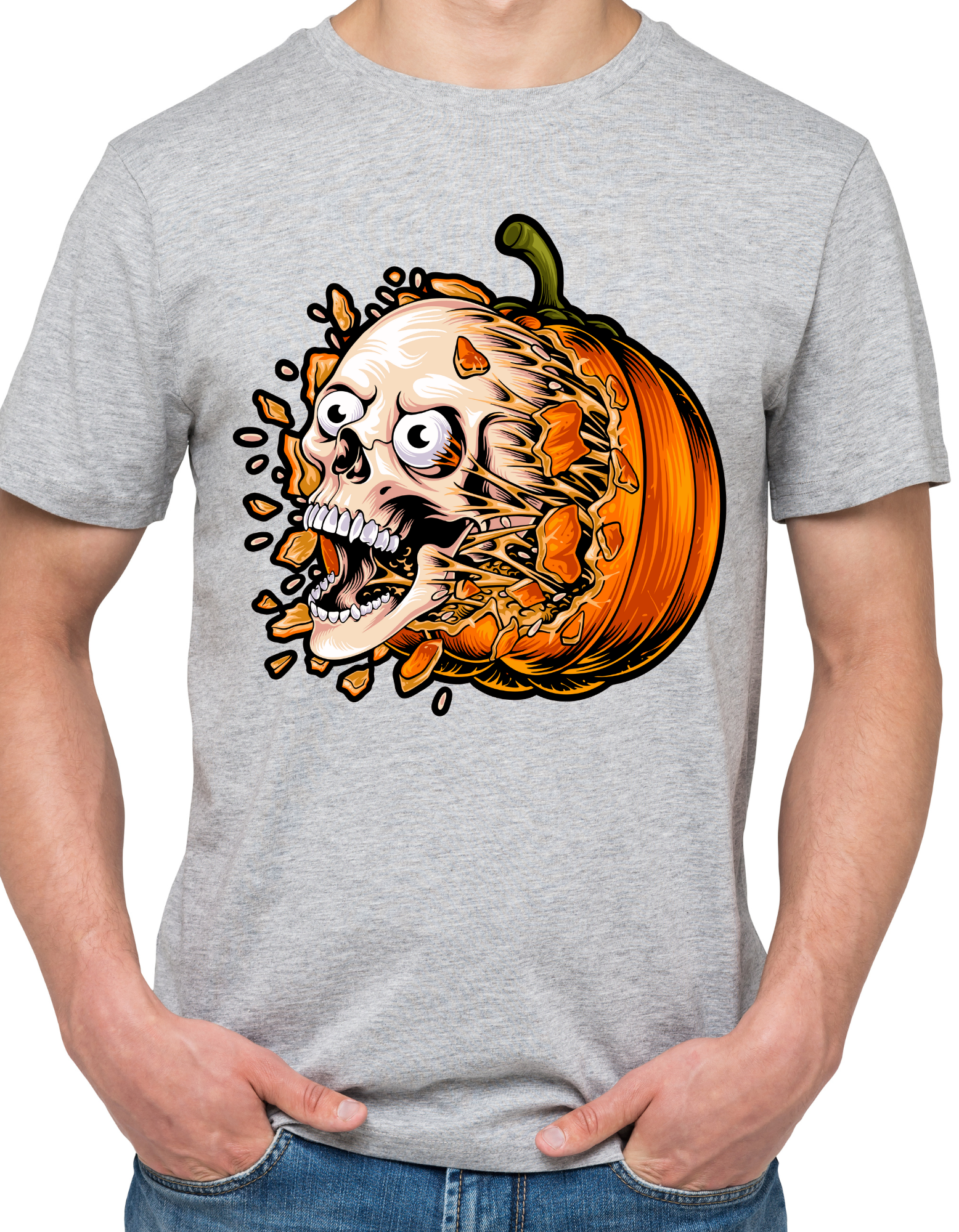 Custom Printed Shirts: Pumpkin Skull