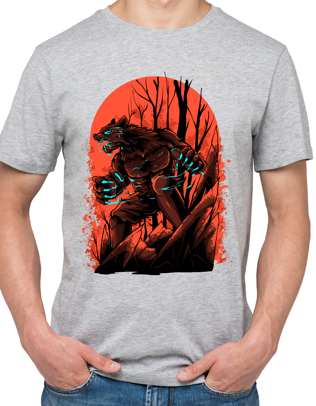 Custom Printed Shirts: Halloween Growling Bear