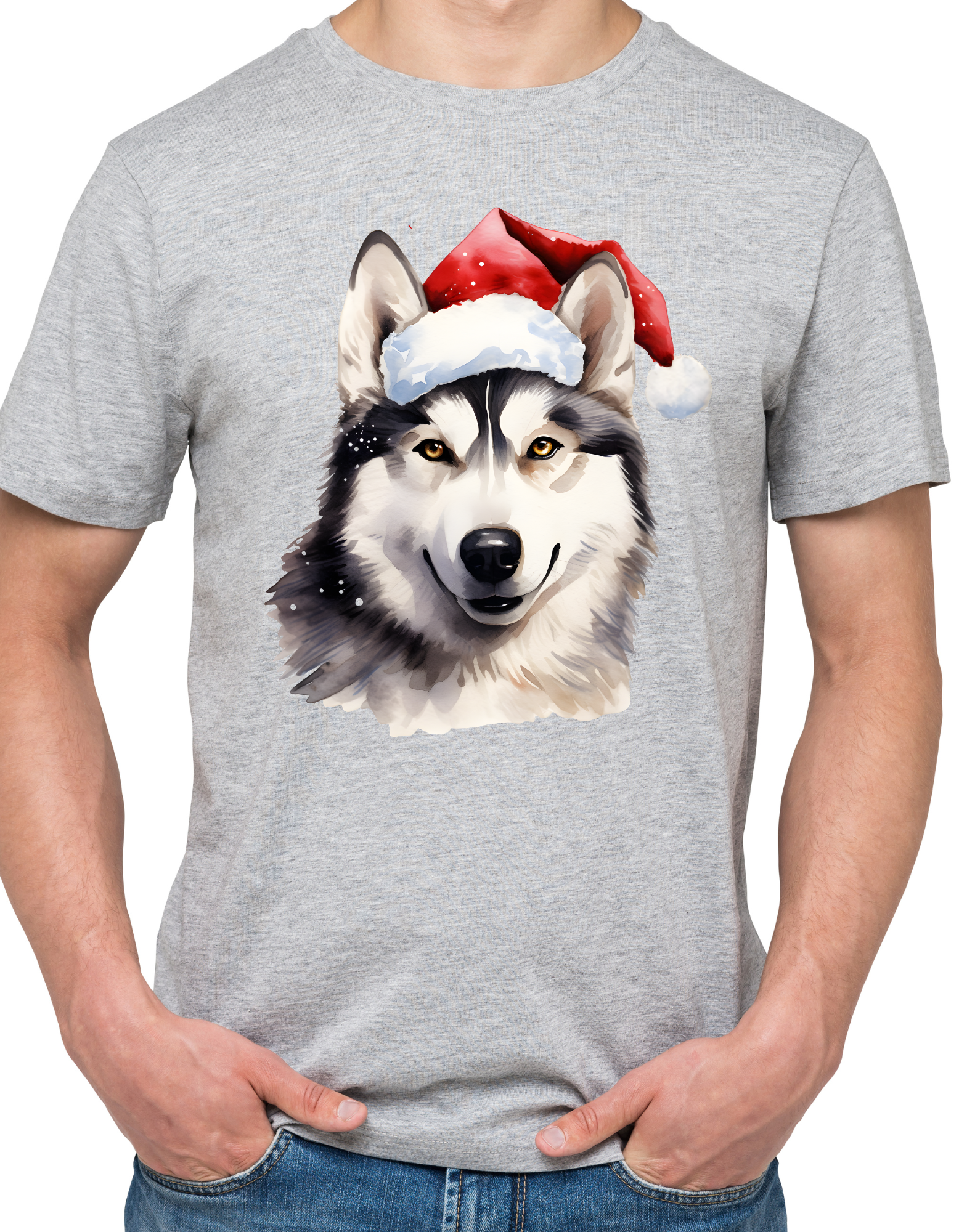Custom Printed Shirt: Christmas Husky