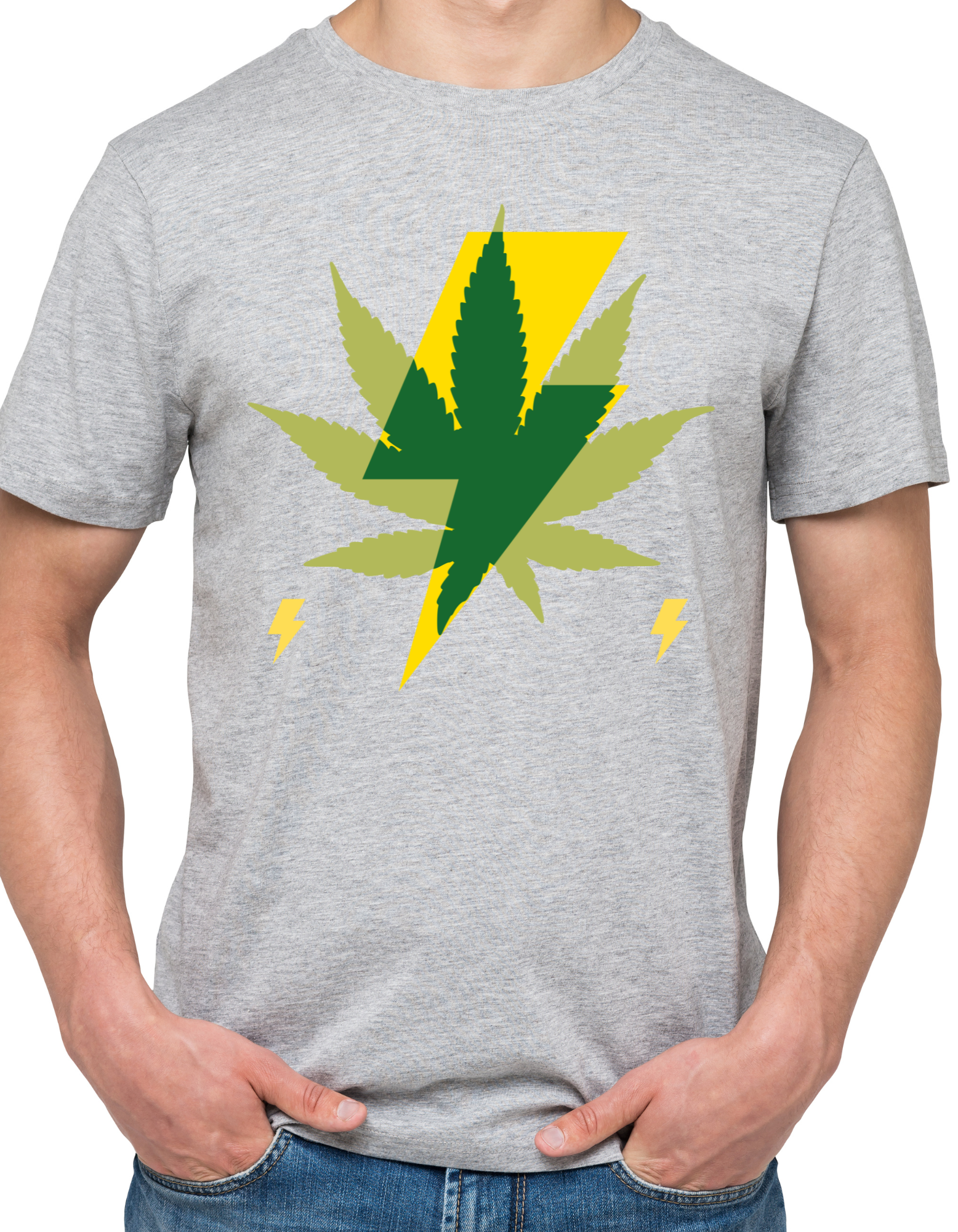 Custom Printed Shirts: Weed Leaf Lightning Bolt
