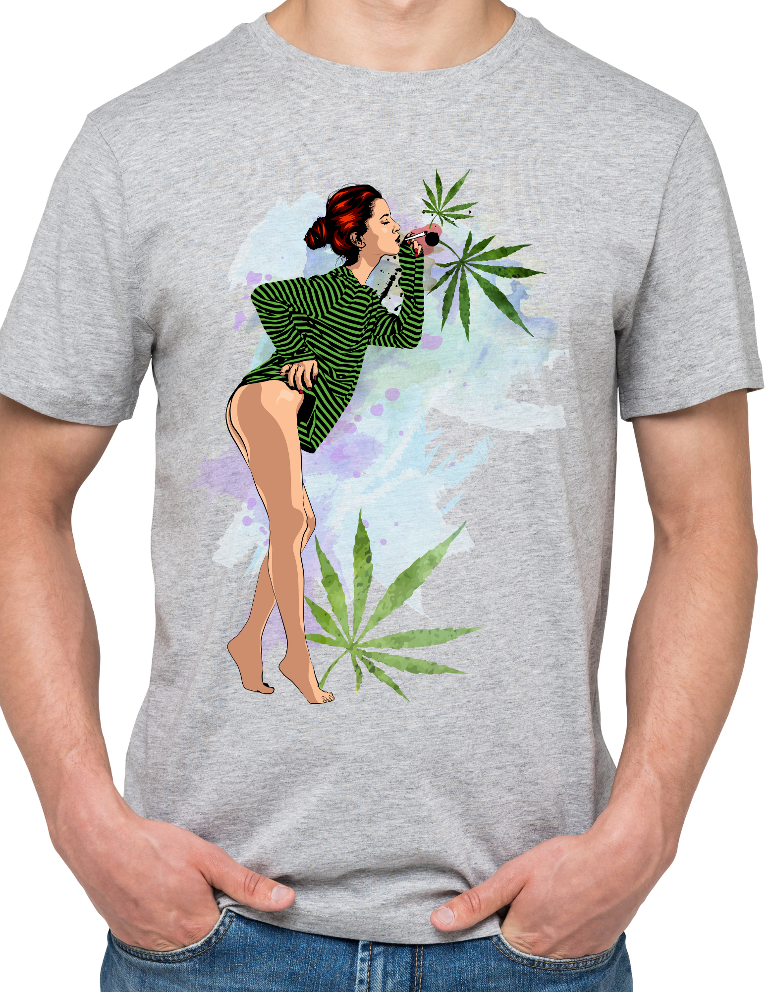 Custom Printed Shirts: Girl Smoking