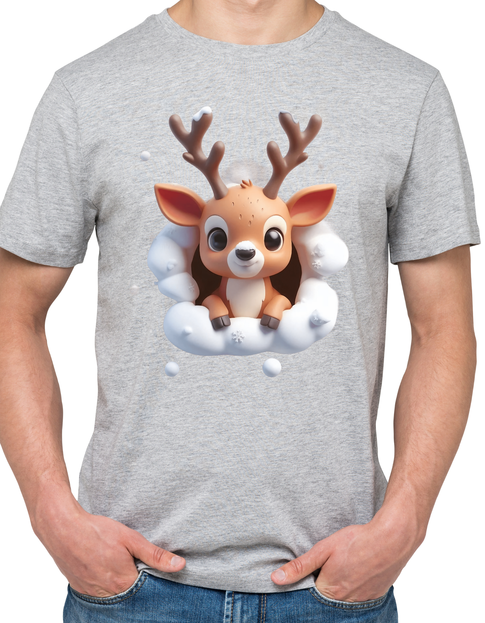 Custom Printed Shirt: Christmas Baby Deer