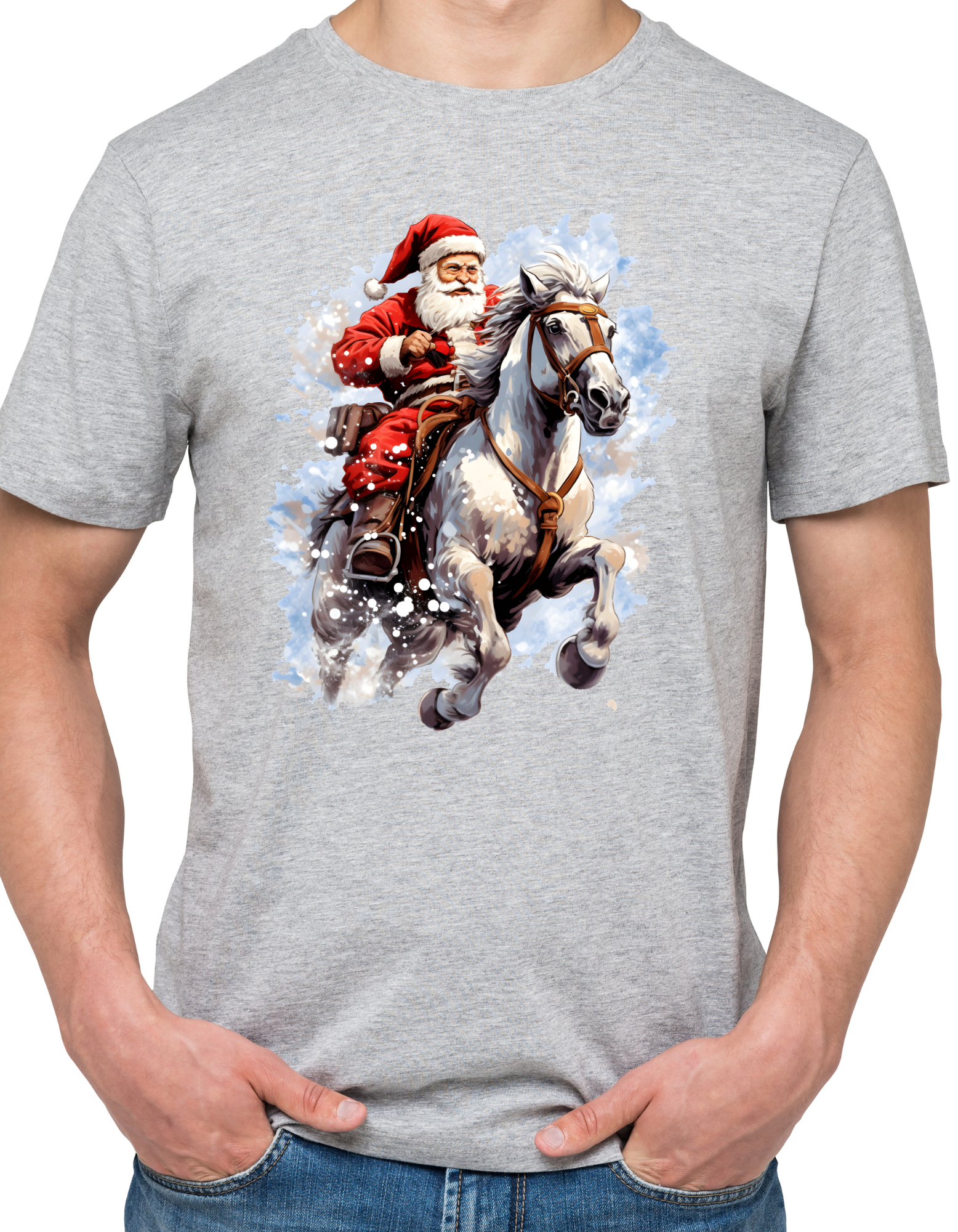 Custom Printed Shirt: Horse Riding Christmas Father