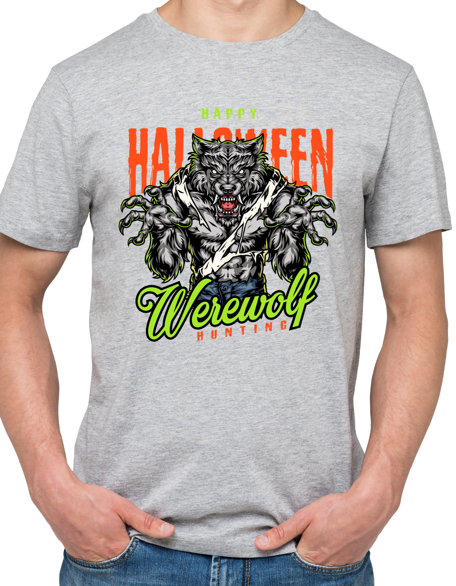 Custom Printed Shirts: Halloween Werewolf Hunting
