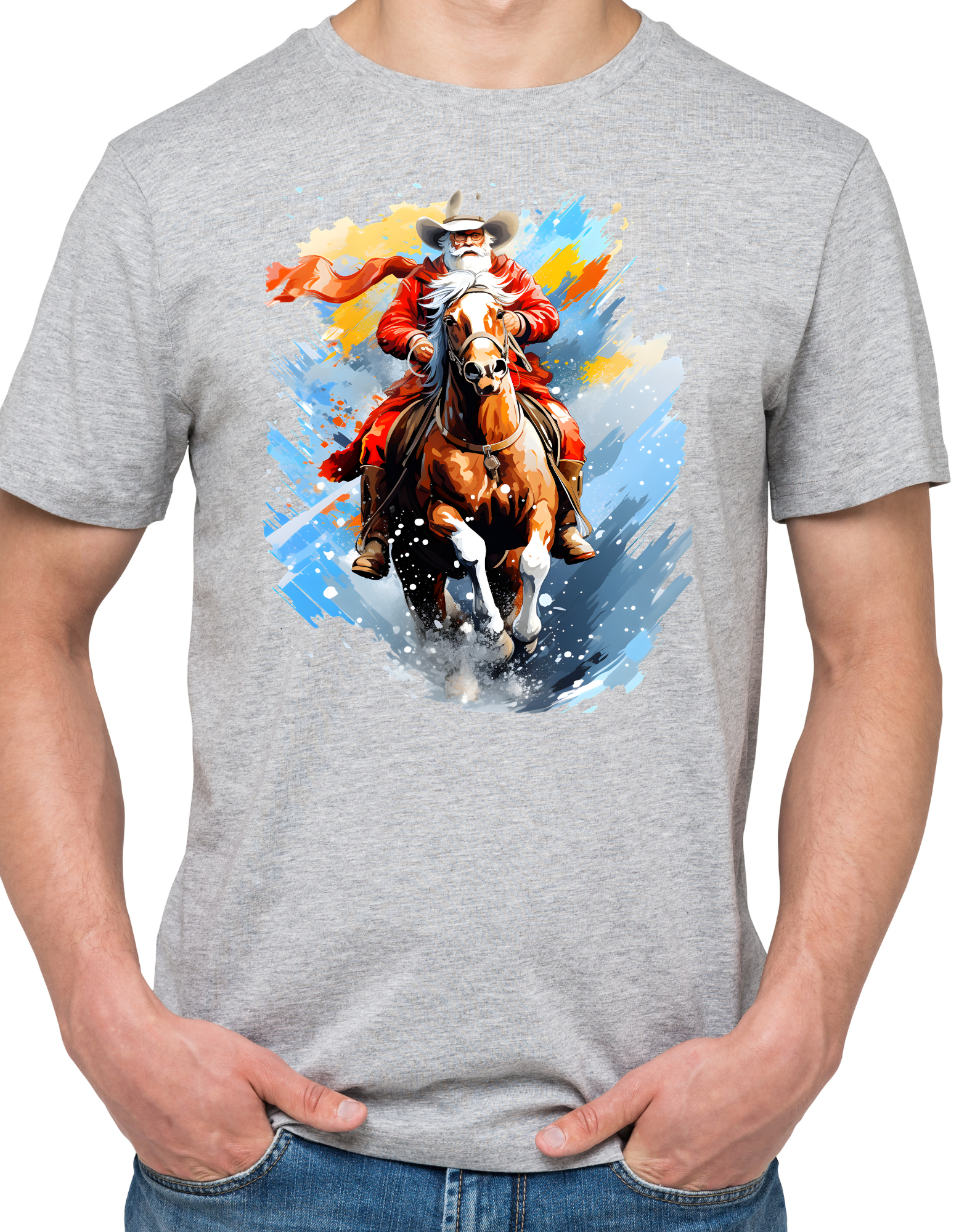 Custom Printed Shirt: Horse Riding Christmas Father 2