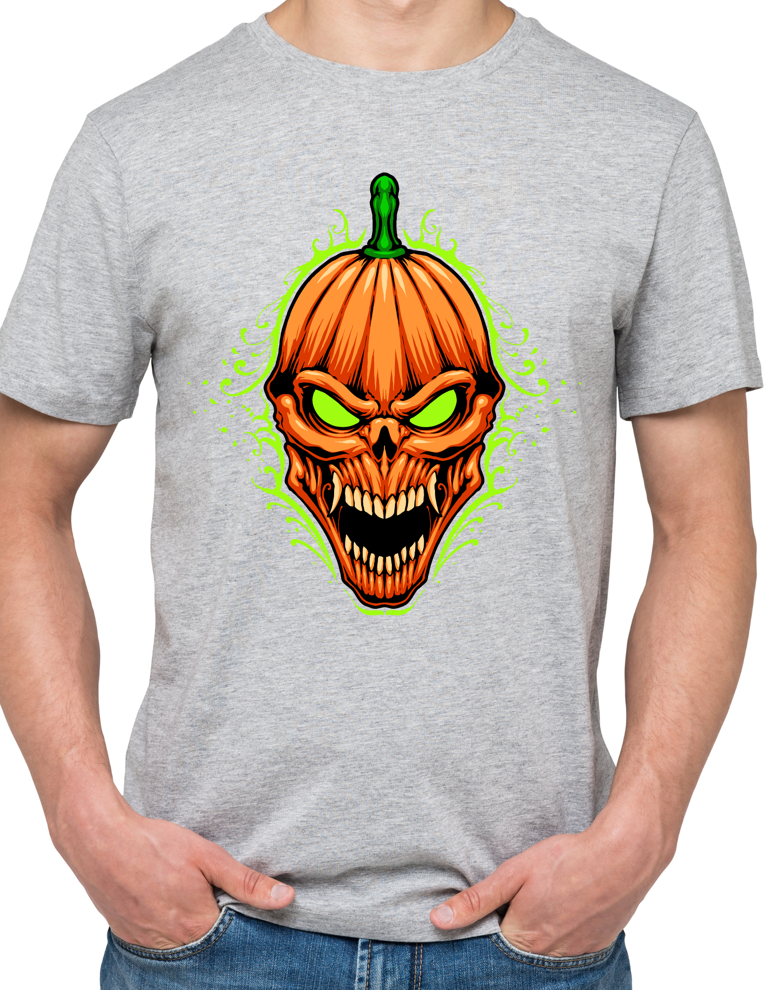 Custom Printed Shirts: Halloween Haunted Pumpkin