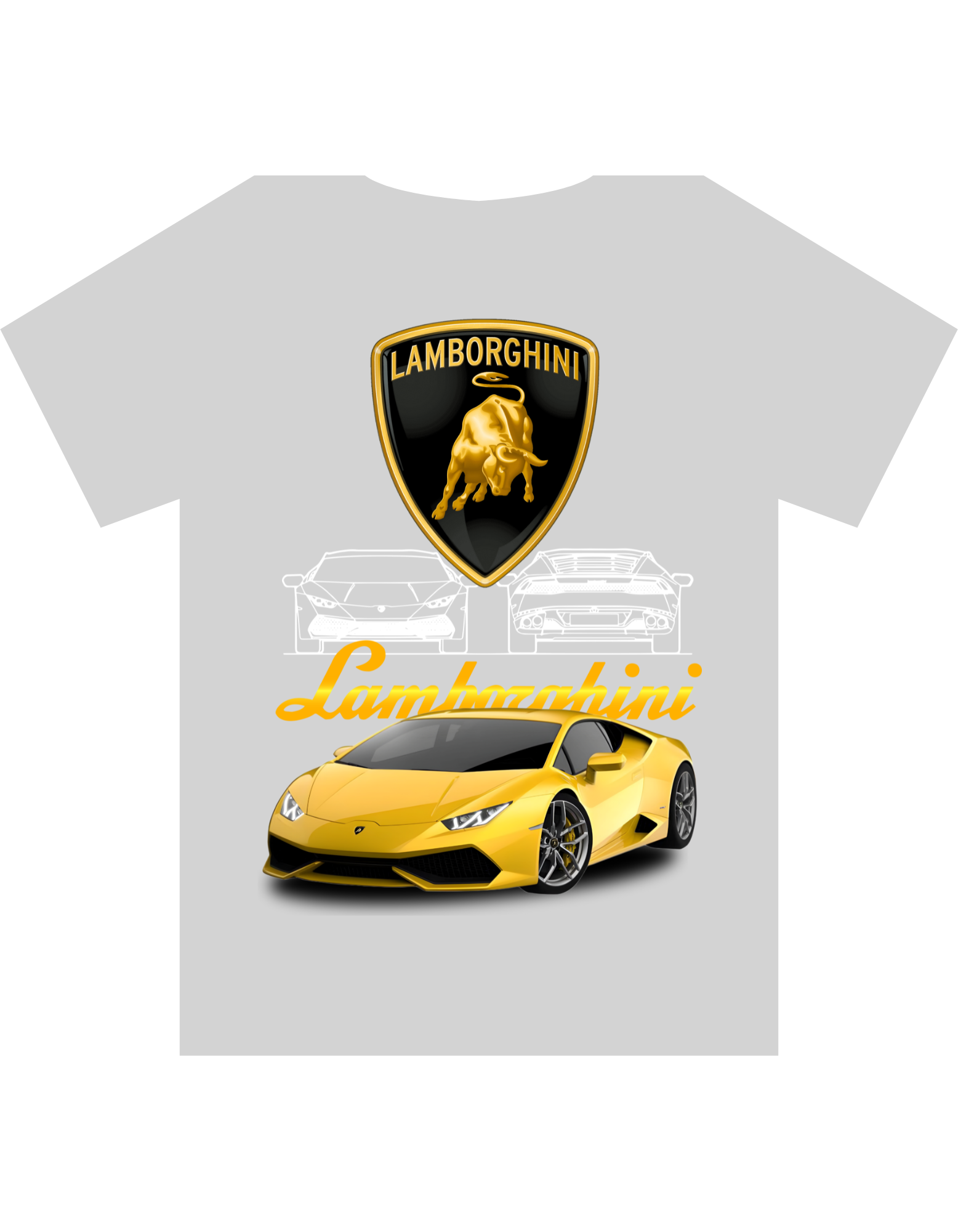 Custom Printed Shirts: Gold Lamborgini