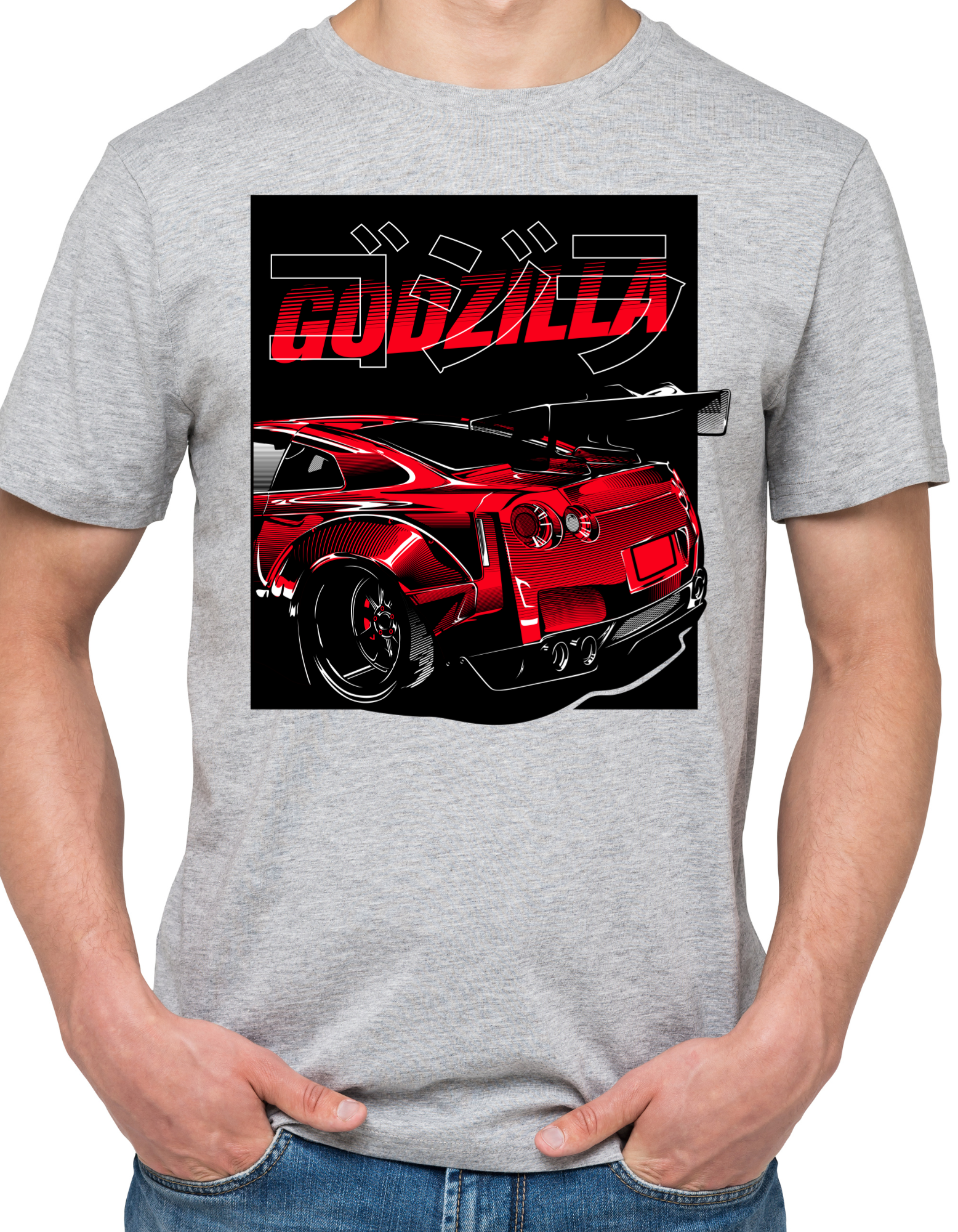 Custom Printed Shirts: Godzilla Car