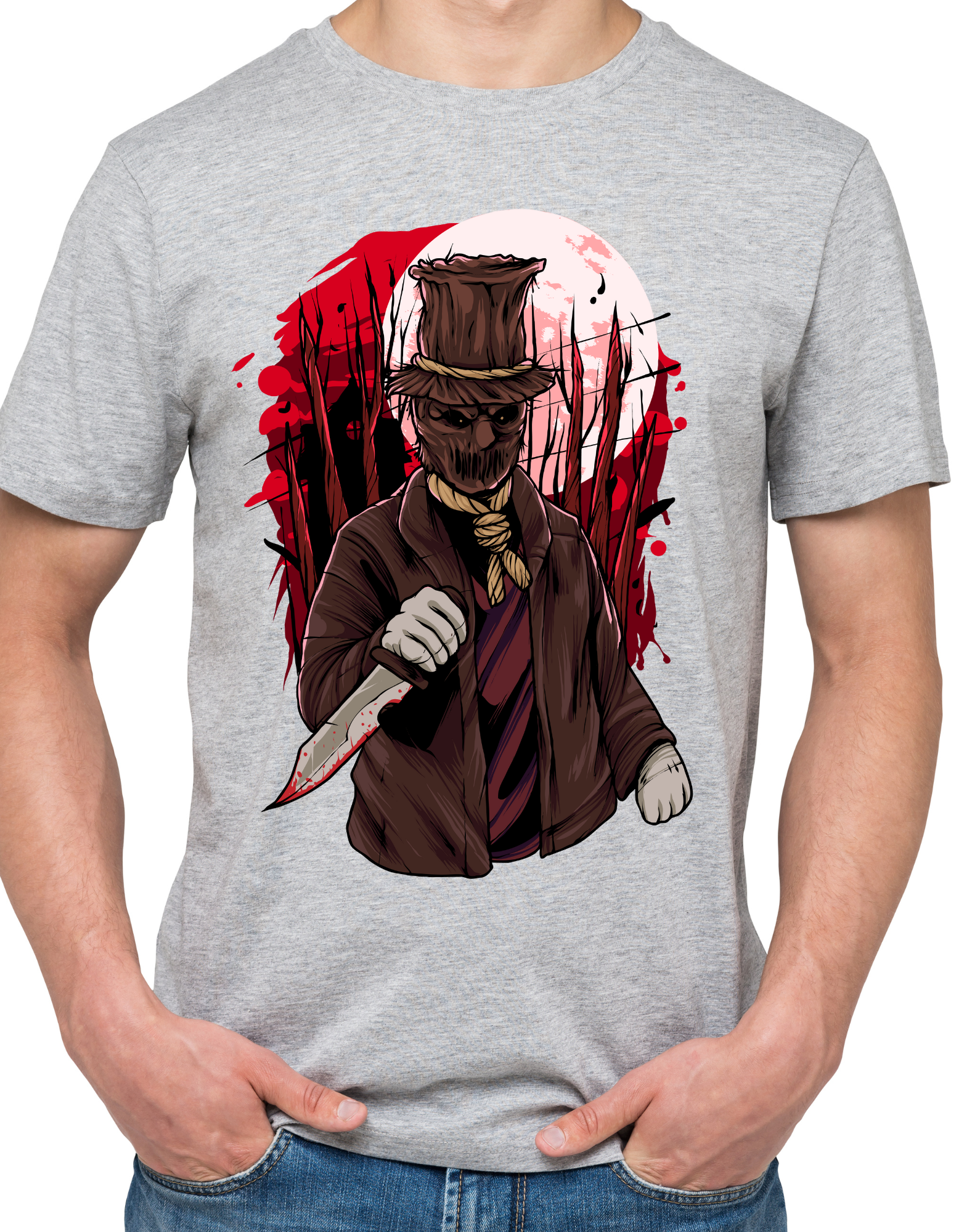 Custom Printed Shirts: Halloween Bloody Scarecrow