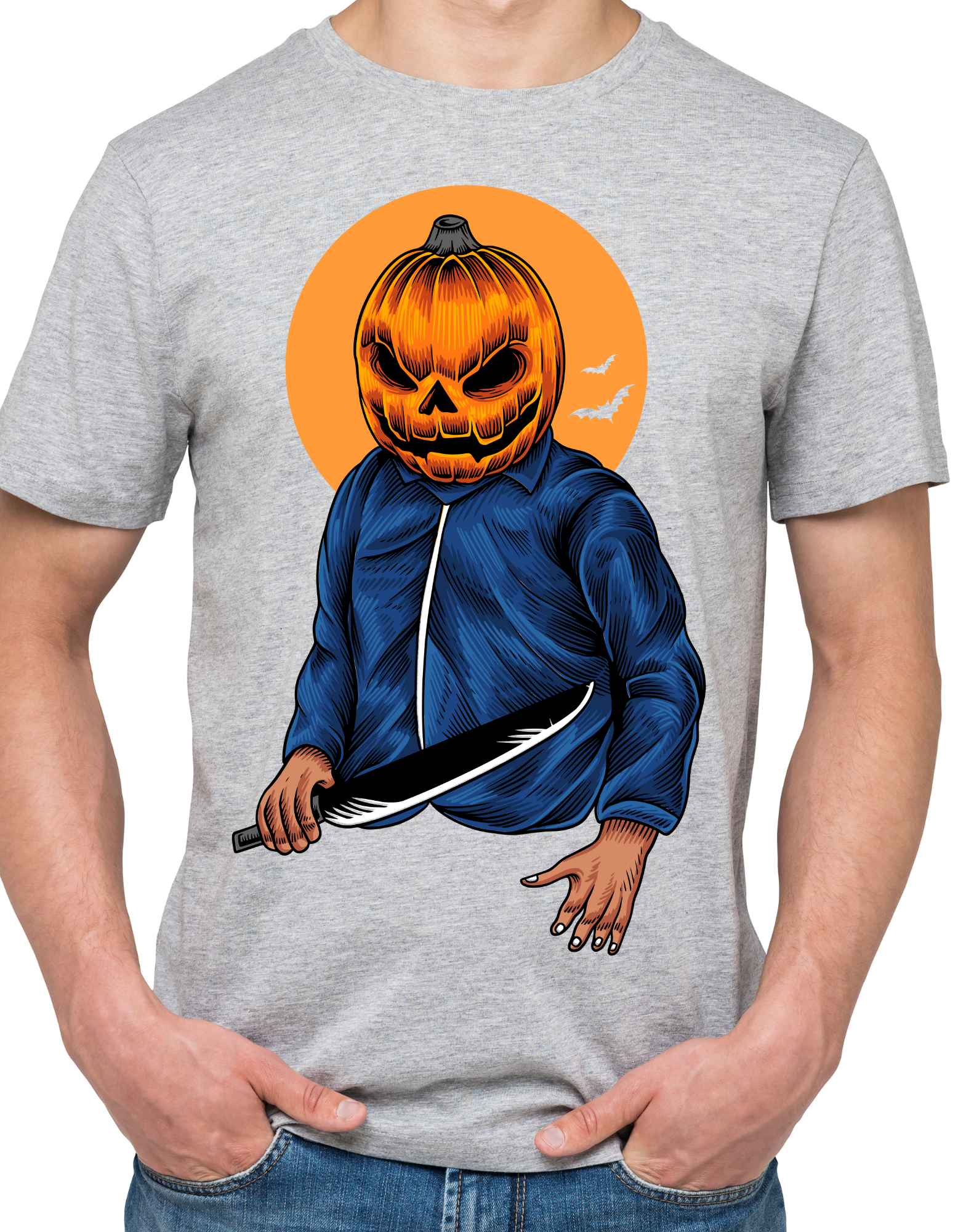 Custom Printed Shirts: Halloween Pumpkin Head