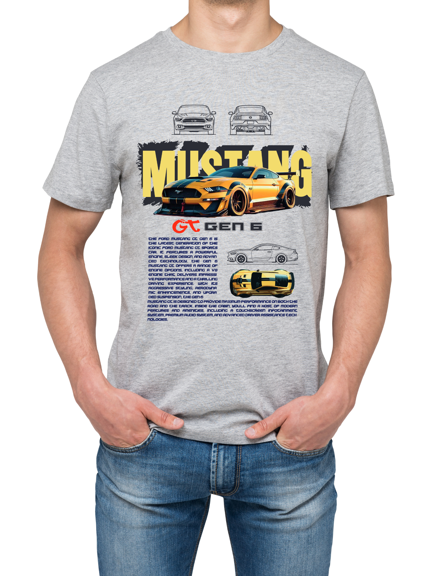 Custom Printed Shirts: Mustang GT Gen 6