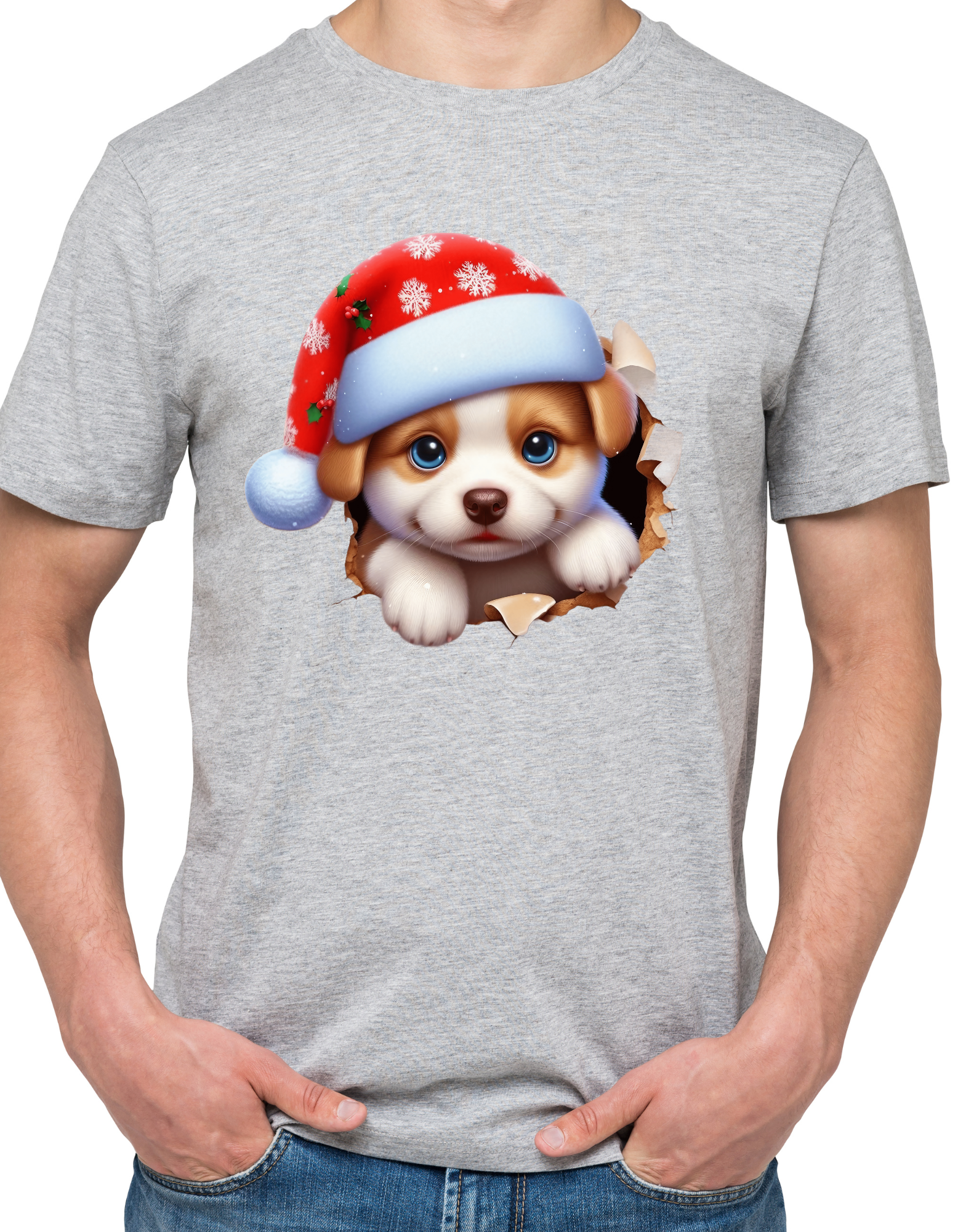 Custom Printed Shirt: Christmas Puppy