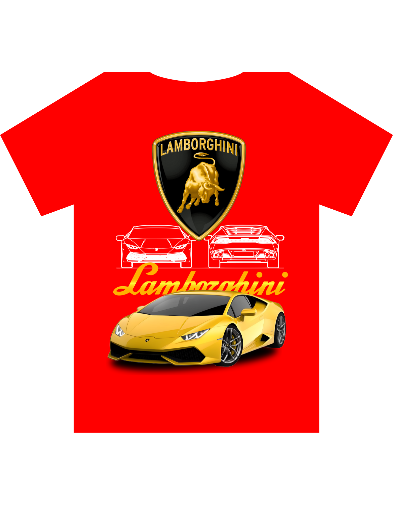 Custom Printed Shirts: Gold Lamborgini