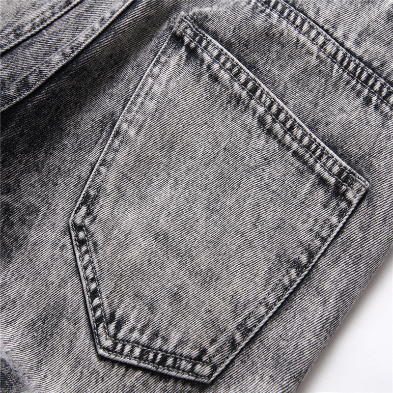 Men's Plus Size Straight Ripped Casual Trousers