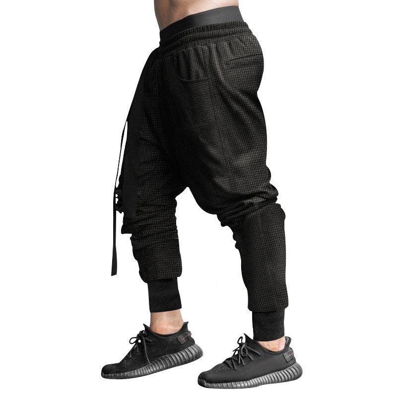 Men's Casual Pants Slim-fit Solid Color Ankle-tied Trousers