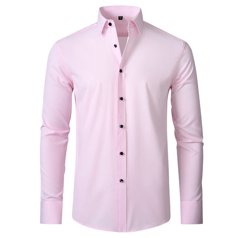 Full Elastic Force Shirt Men's Non-ironing Anti-wrinkle Simple Business Thin Shirt Men