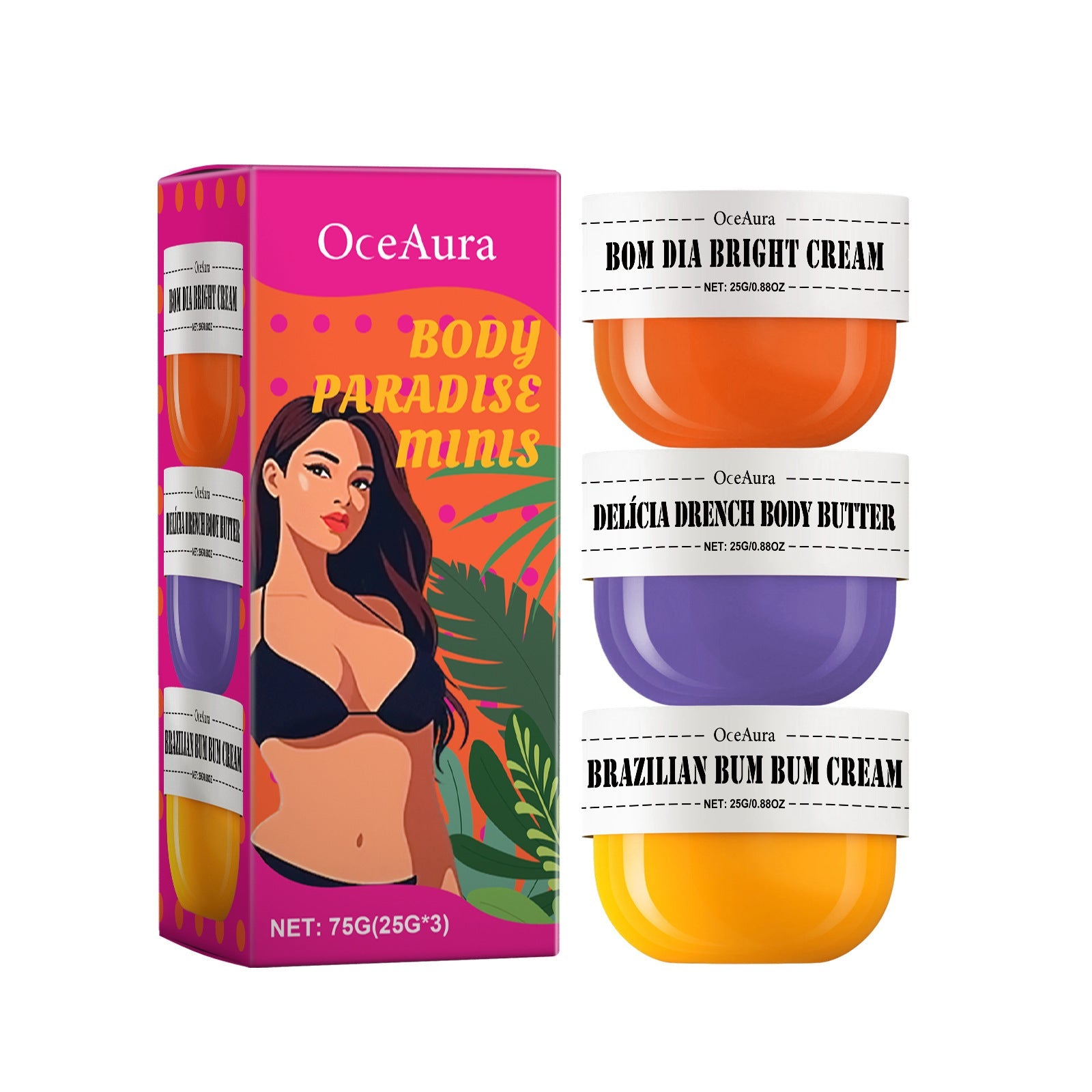 OCE AURA - Body Moisturizing Neck Cream Nourishing Moisturizing Dry 25g x 3pcs