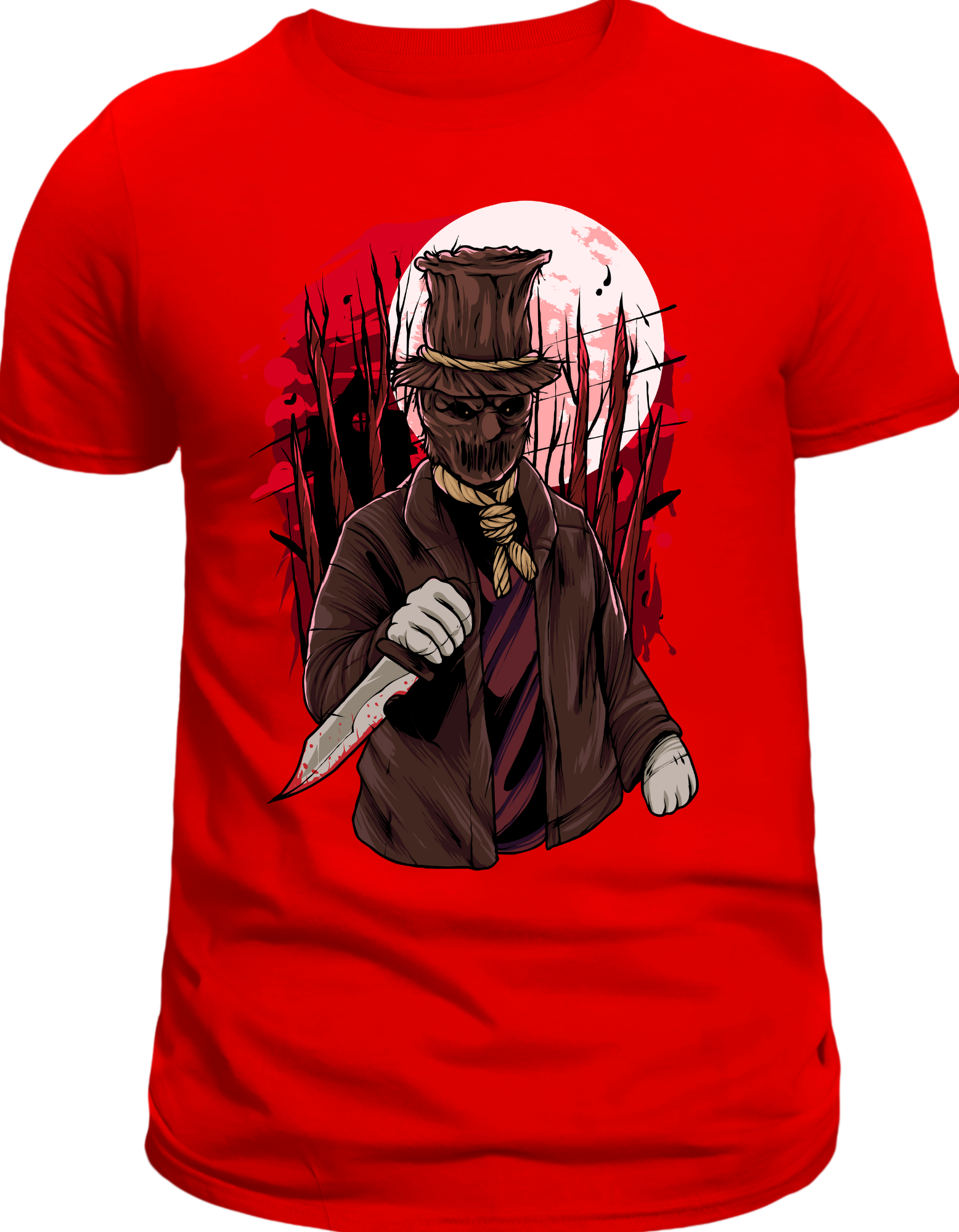 Custom Printed Shirts: Halloween Bloody Scarecrow
