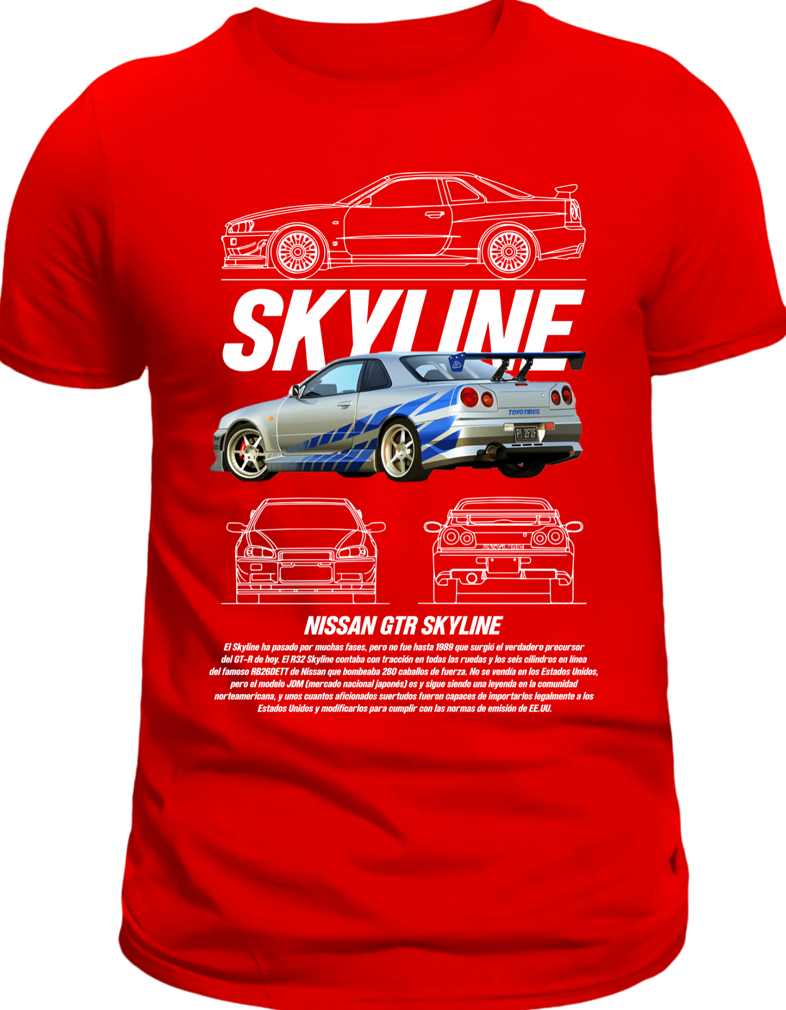 Custom Printed Shirts: Nissan GTR Skyline