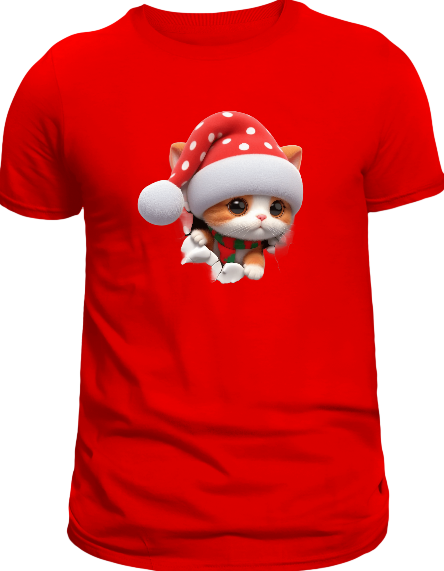 Custom Printed Shirt: Christmas Kitten