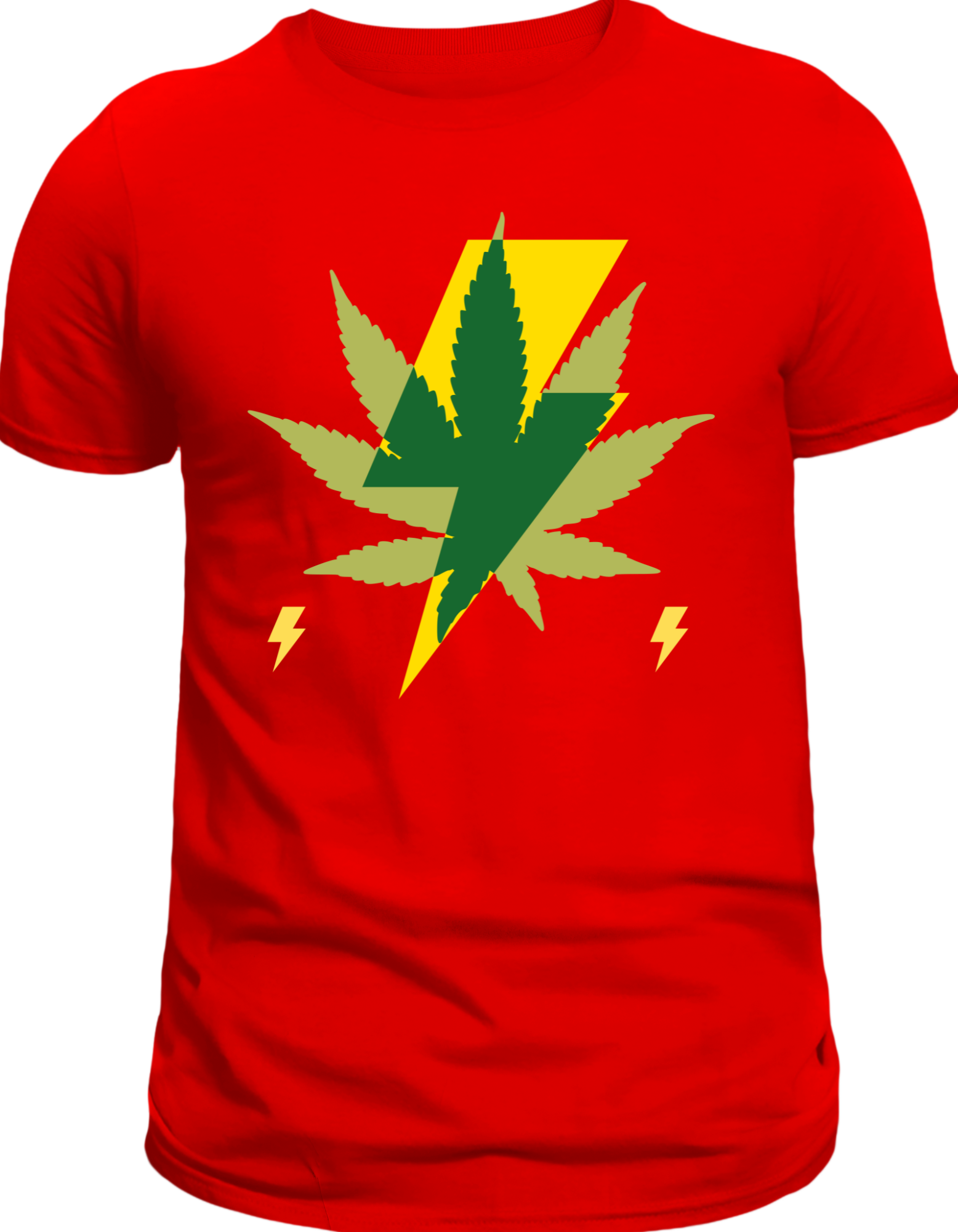 Custom Printed Shirts: Weed Leaf Lightning Bolt
