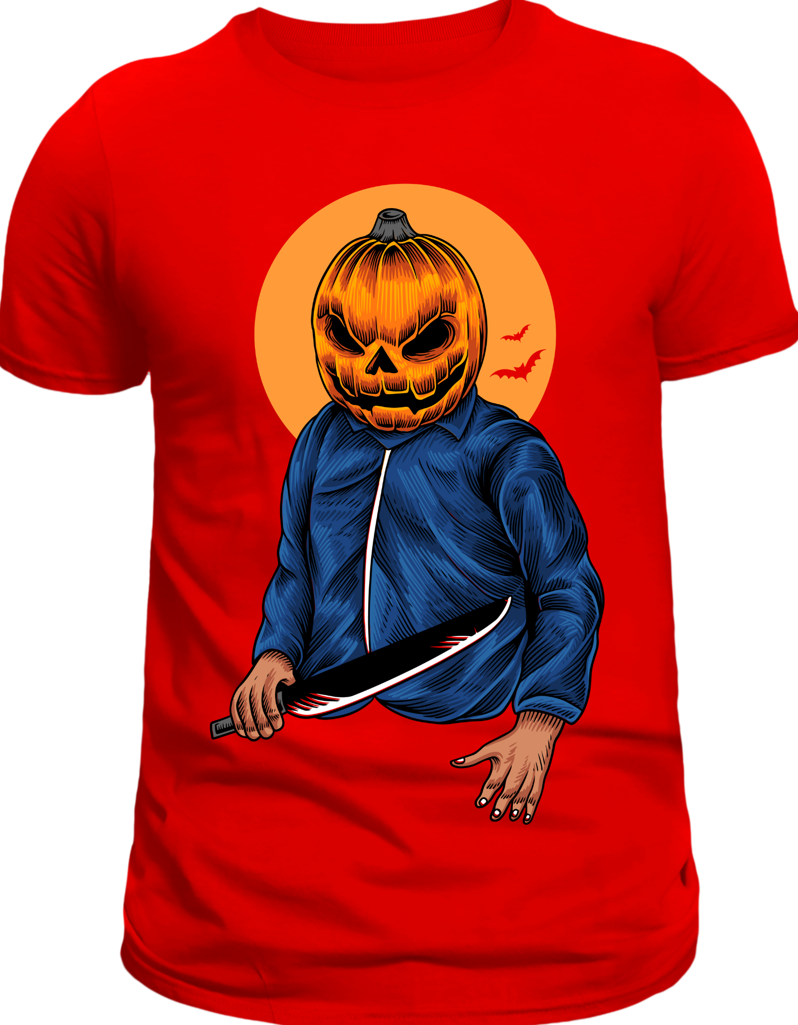 Custom Printed Shirts: Halloween Pumpkin Head