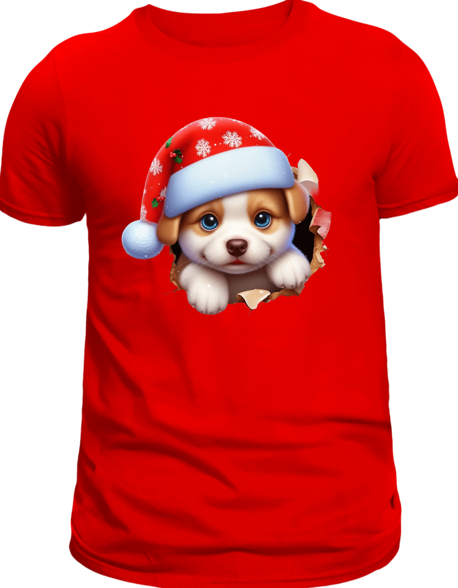 Custom Printed Shirt: Christmas Puppy