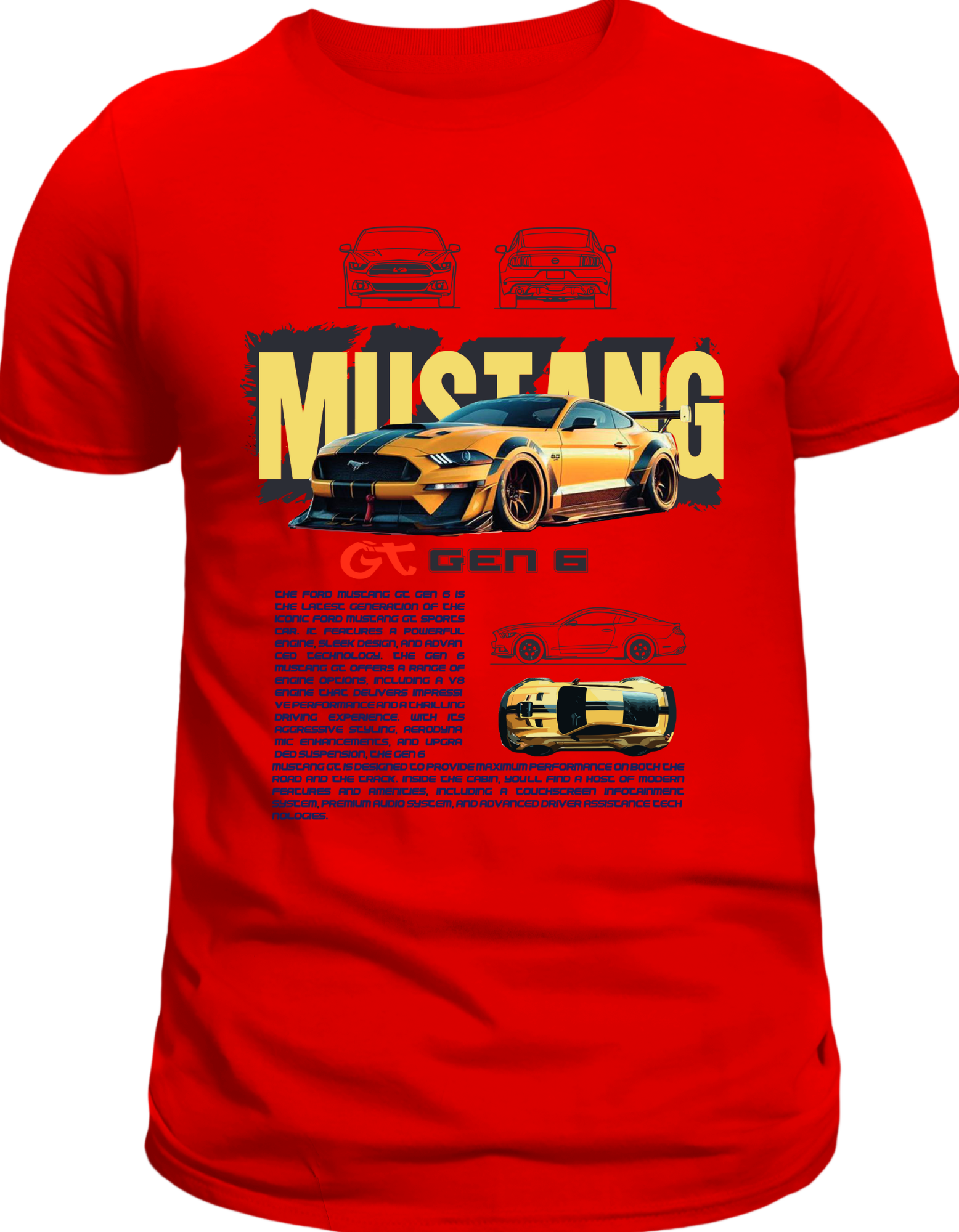 Custom Printed Shirts: Mustang GT Gen 6