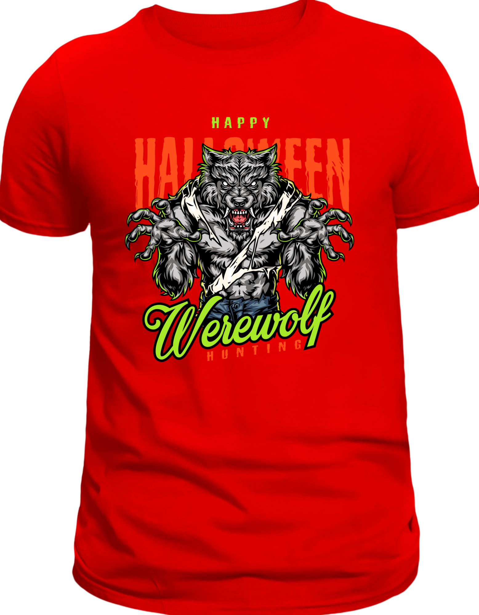Custom Printed Shirts: Halloween Werewolf Hunting