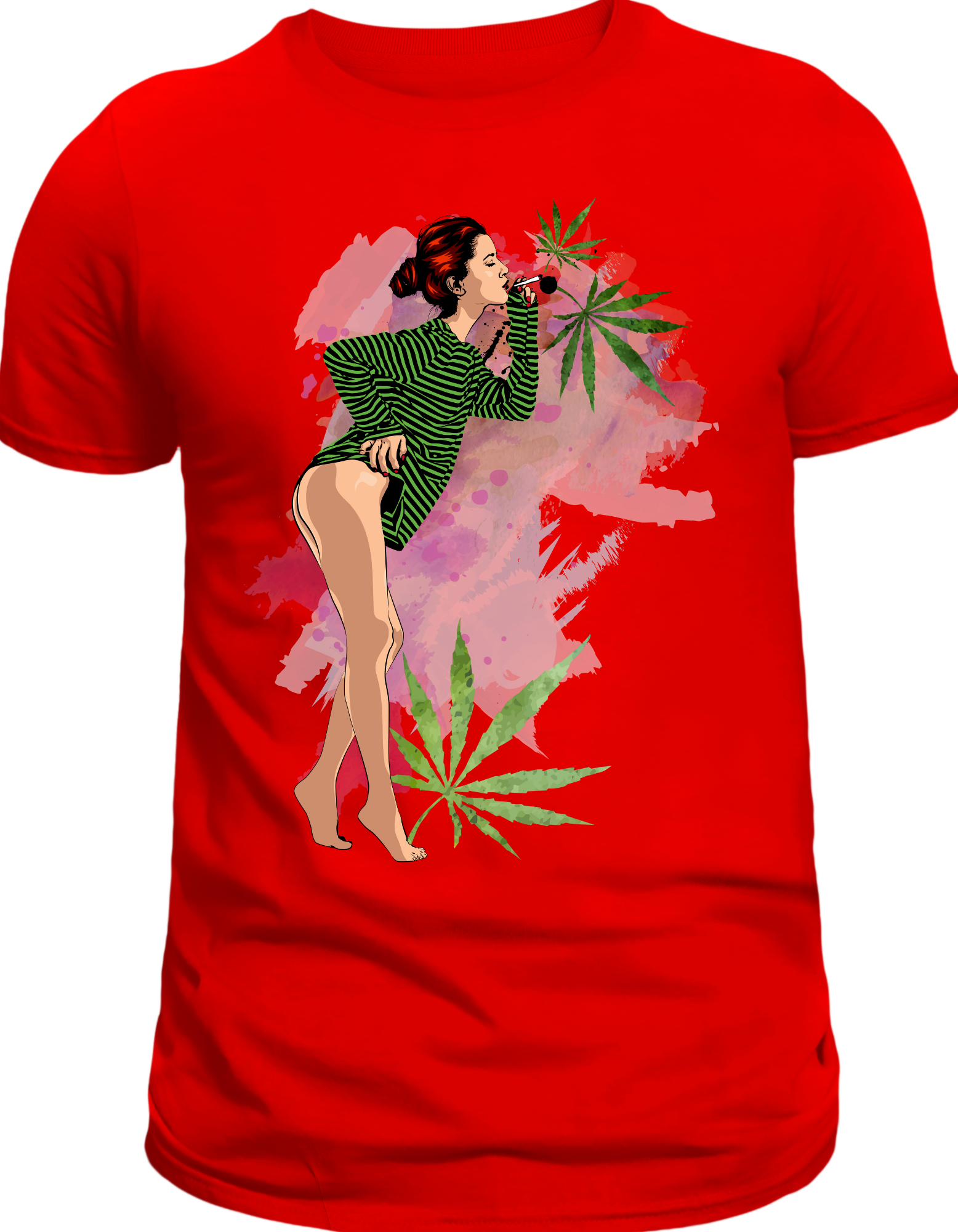 Custom Printed Shirts: Girl Smoking