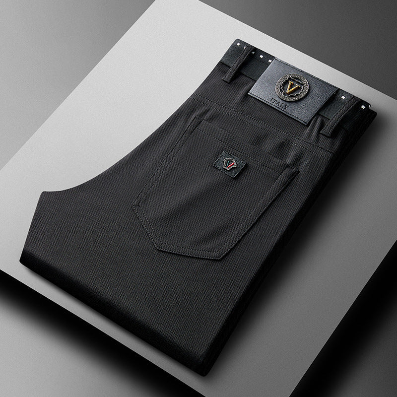 Men's Jacquard Comfortable And Versatile Straight Pants