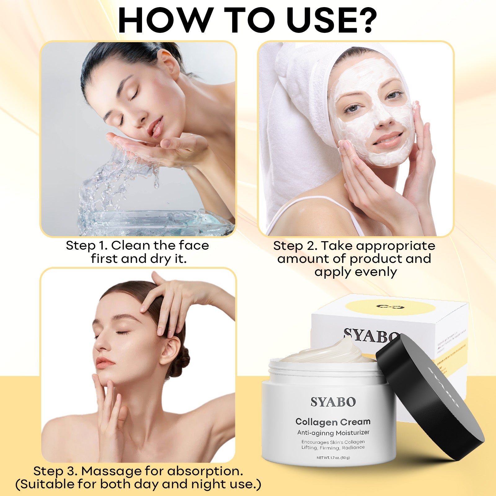 SYABO - Black Gold Collagen Face Cream  anti-aging cream.