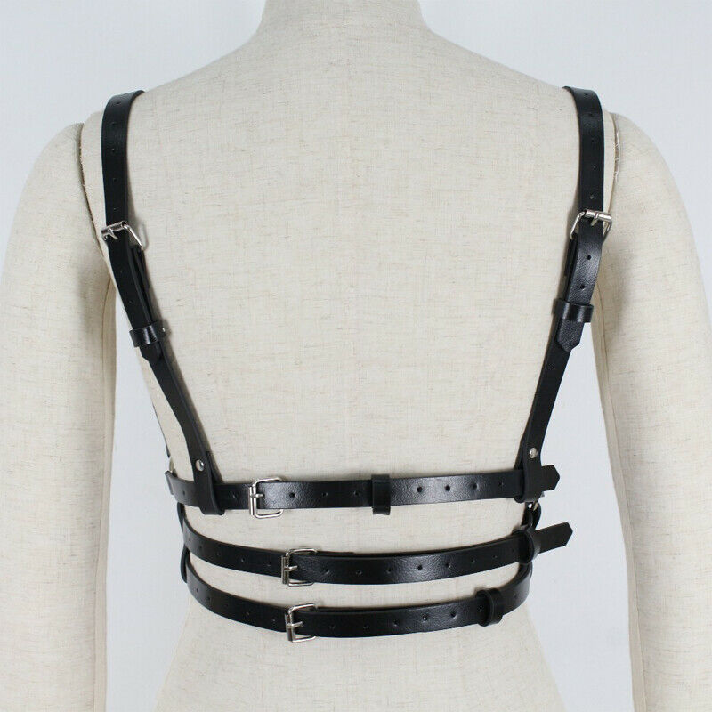 Women's Leather Bra Clothing With Body Chains Ornament