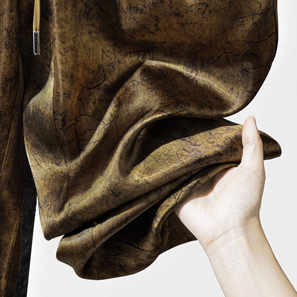 Light Luxury High-end Smooth And Flowing Retro Ice Silk Acetate Pants